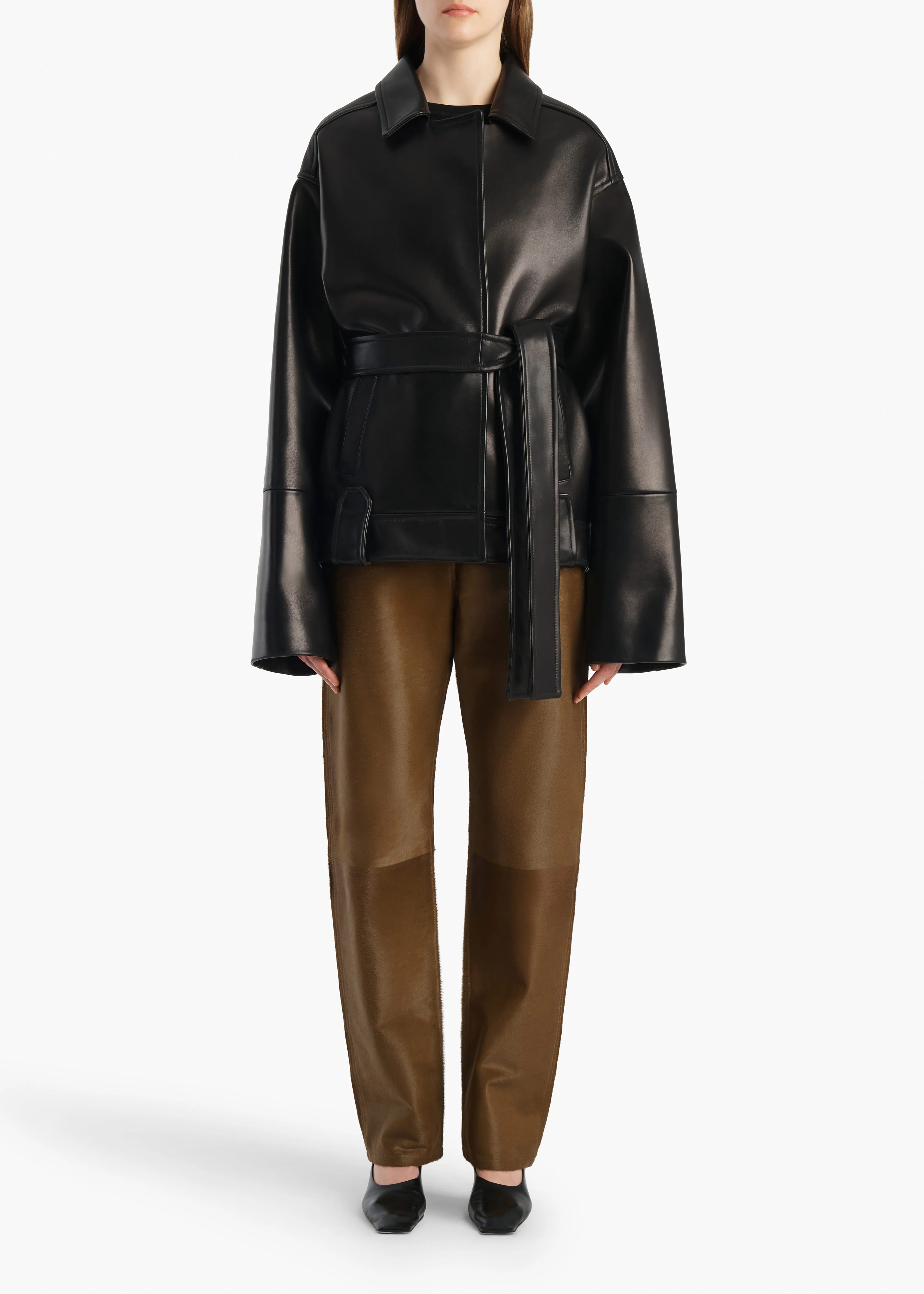 Alder Jacket in Black Leather - Image 2