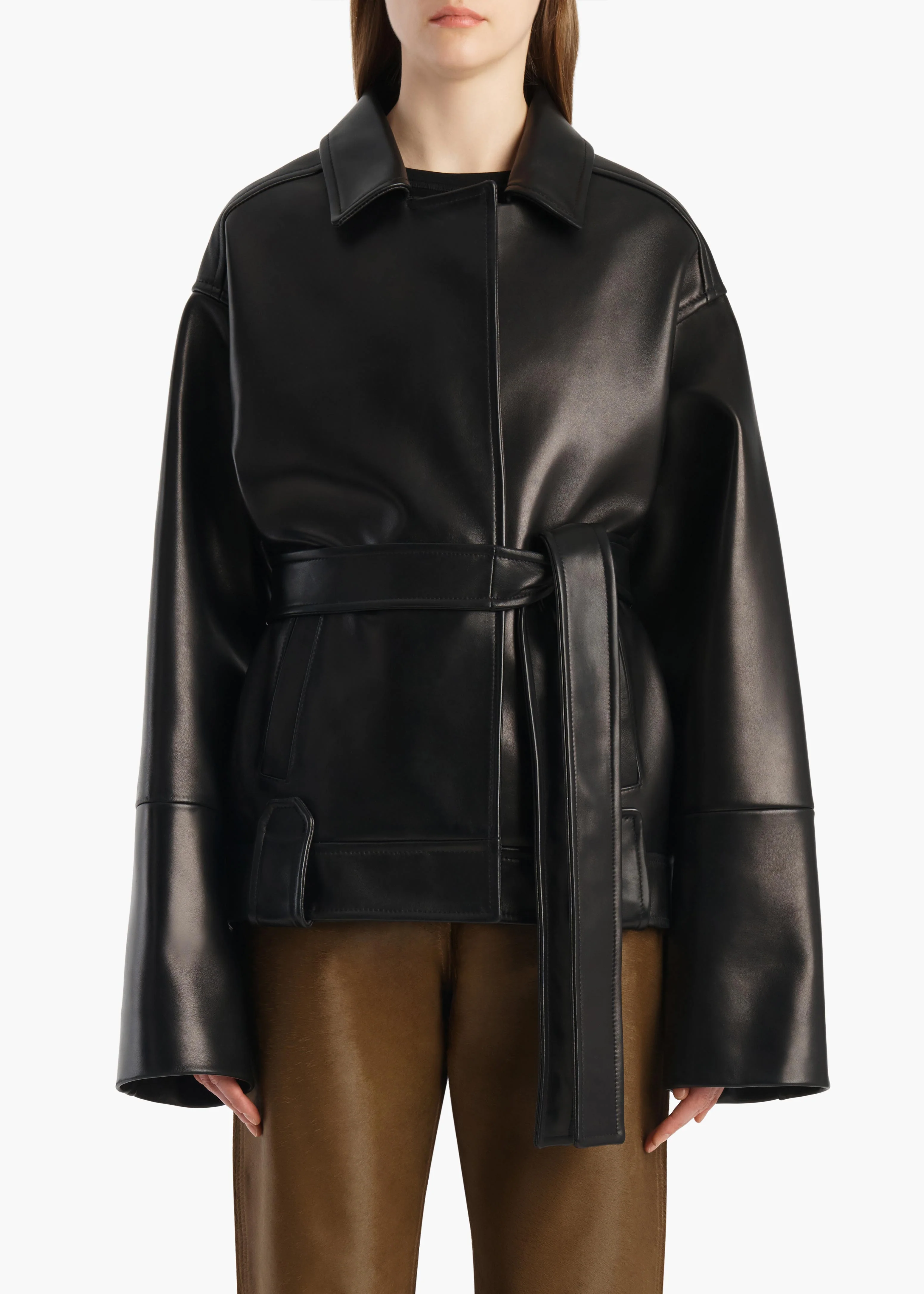 Alder Jacket in Black Leather - Image 3