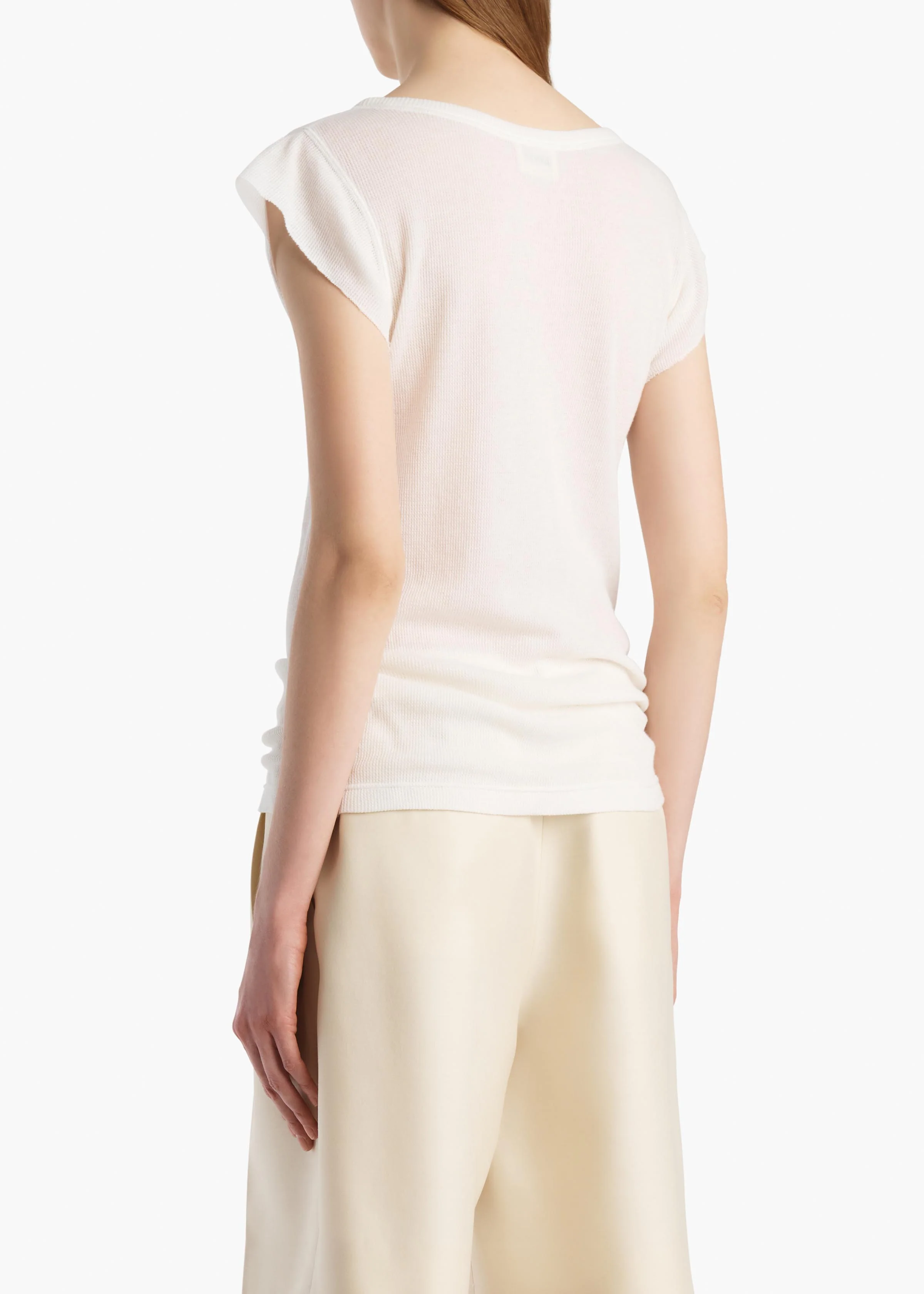 Angel Top in Chalk Cashmere Jersey - Image 4