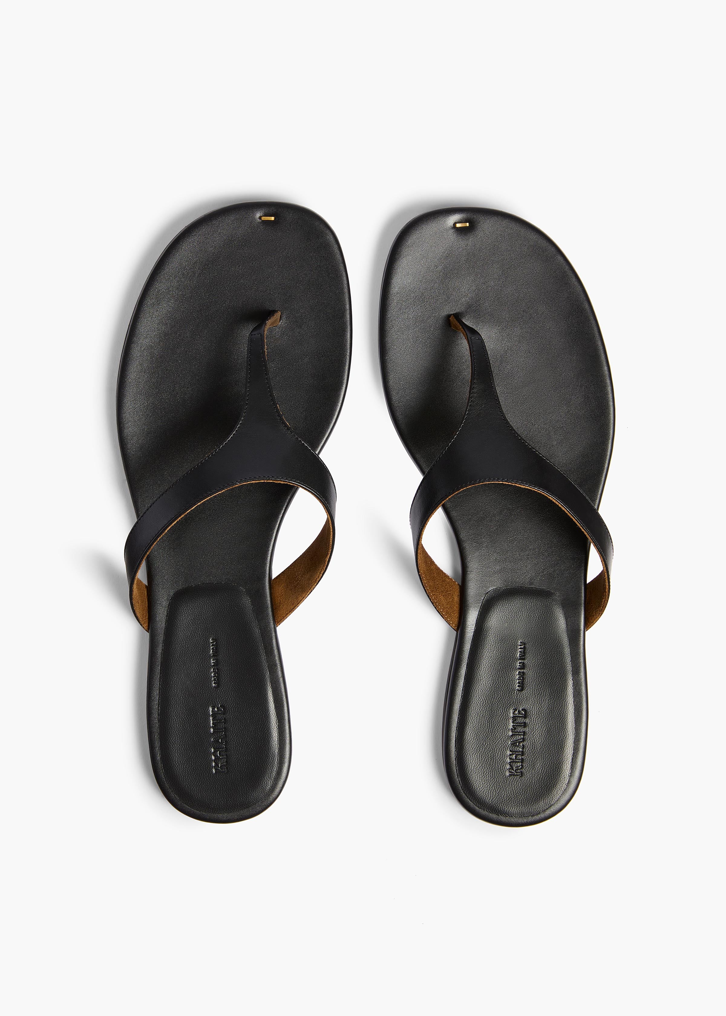 Archer Flat Sandal in Black Leather - Image 3