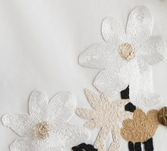 Argo Top in Chalk Cotton with Floral Embroidery - Image 8