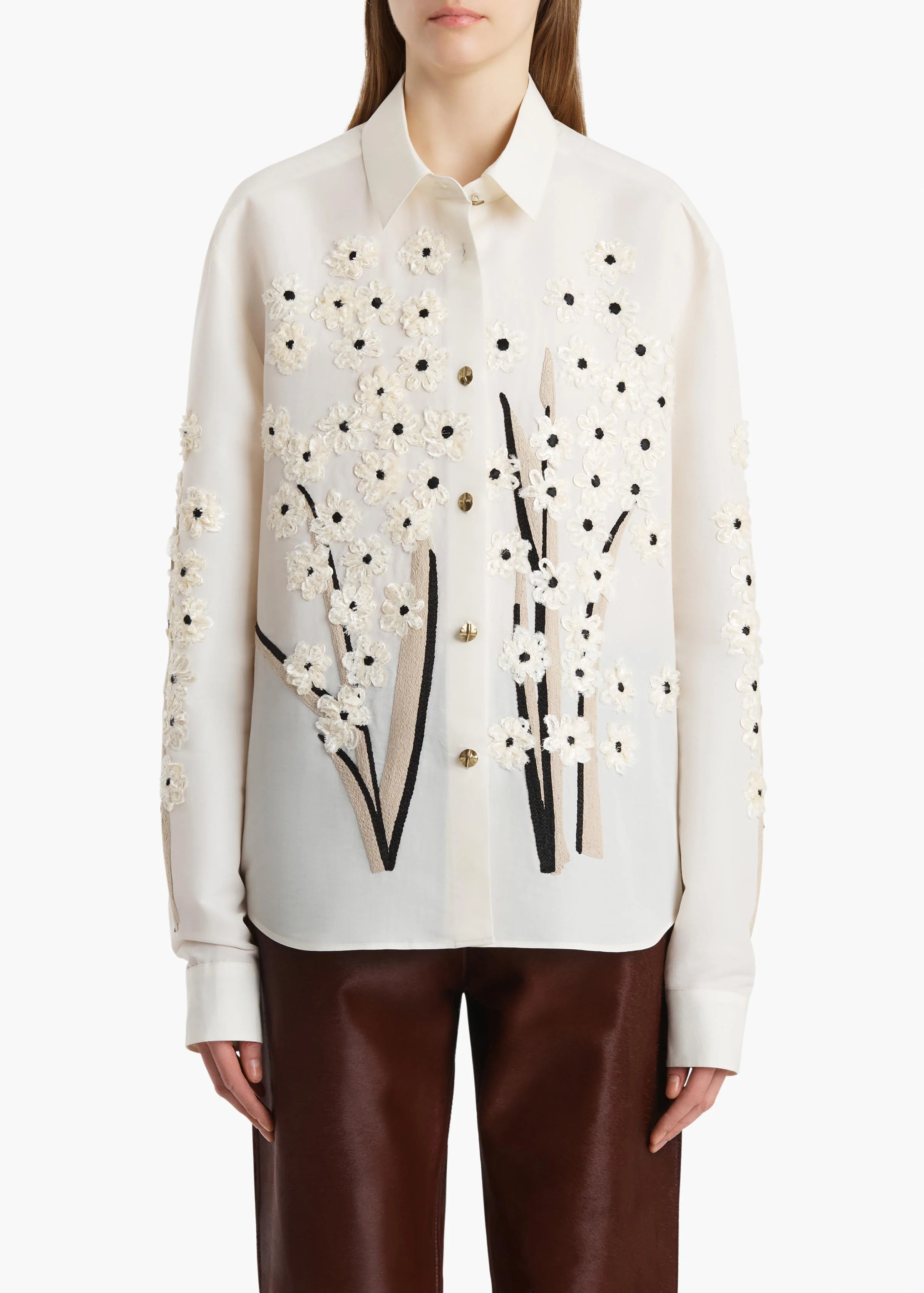 Argo Top in Natural with Floral Embroidery - Image 3