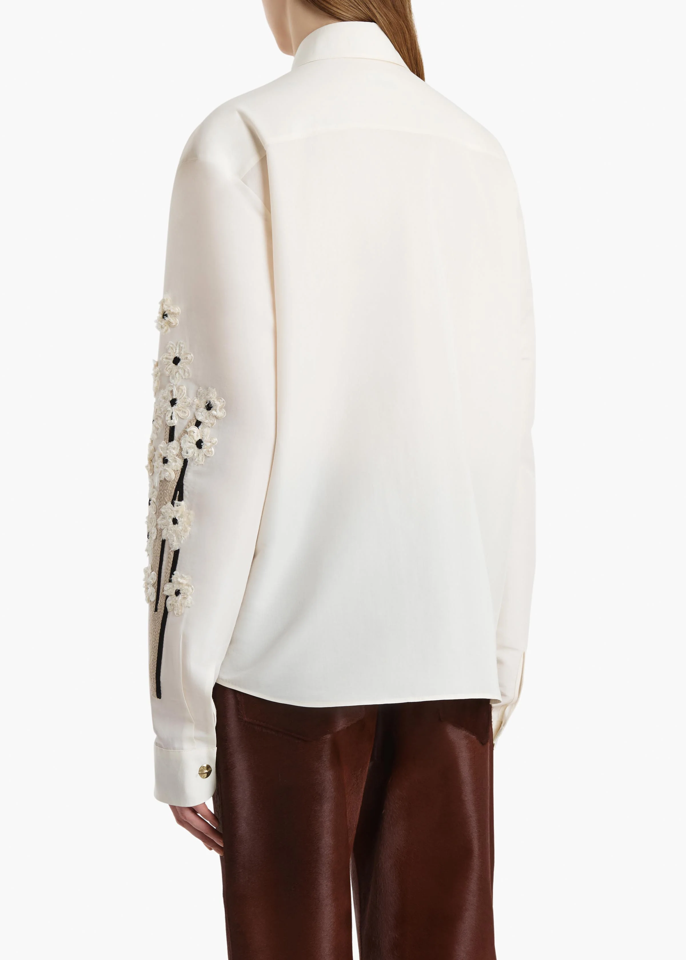 Argo Top in Natural with Floral Embroidery - Image 4