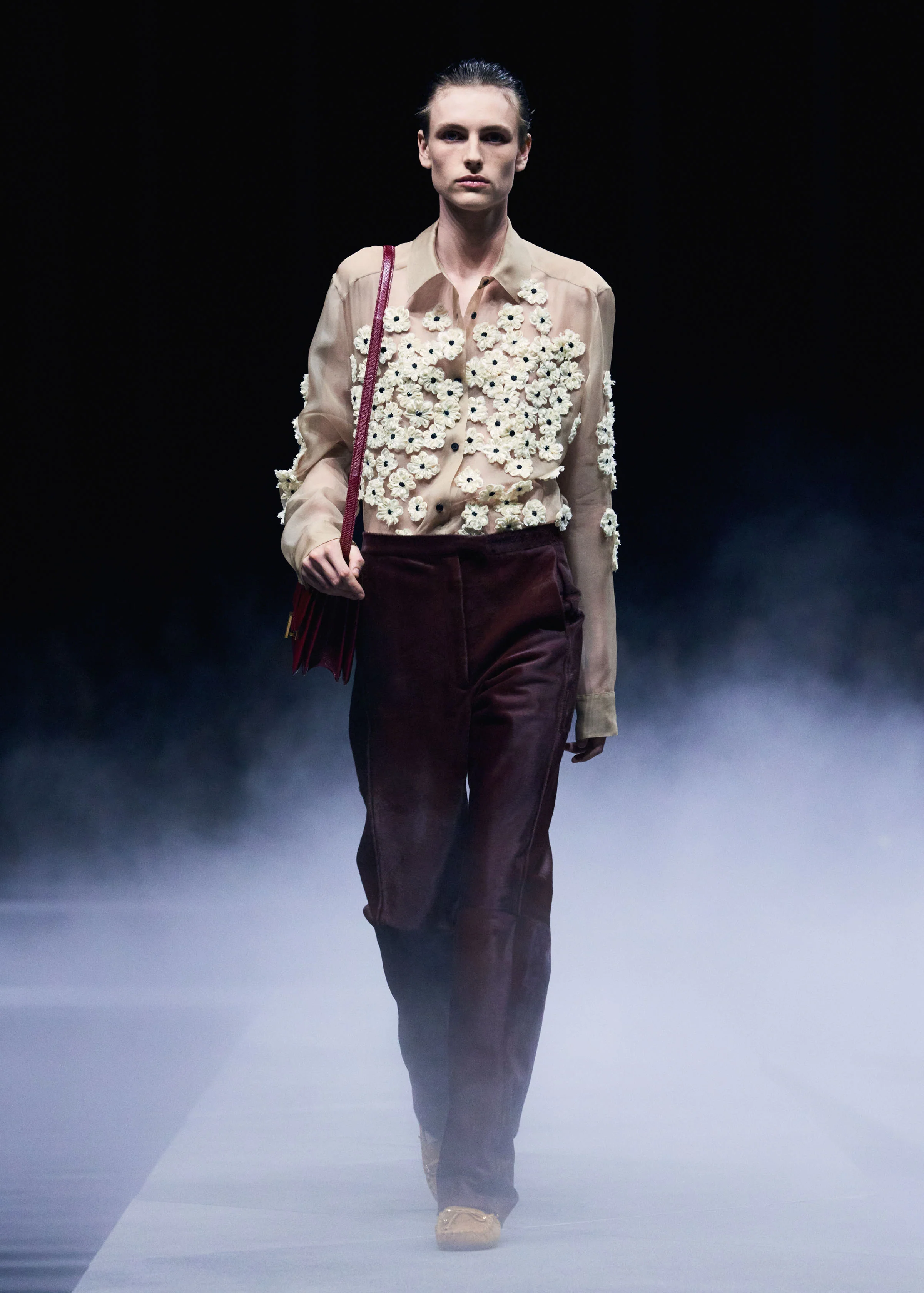 Argo Top in Tea Stain with Floral Embroidery - Image 7