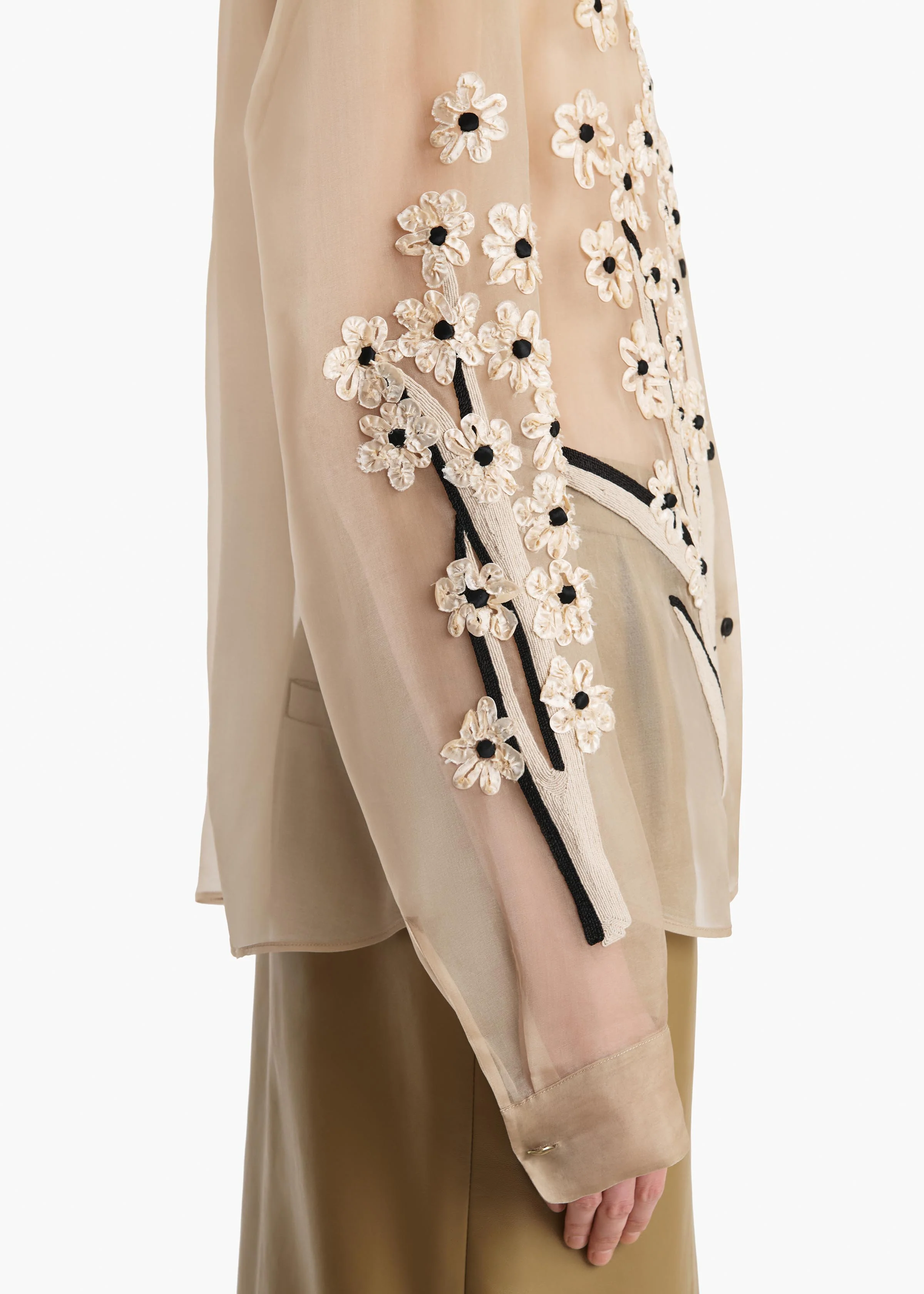 Argo Top in Tea Stain with Floral Bouquet Embroidery - Image 6