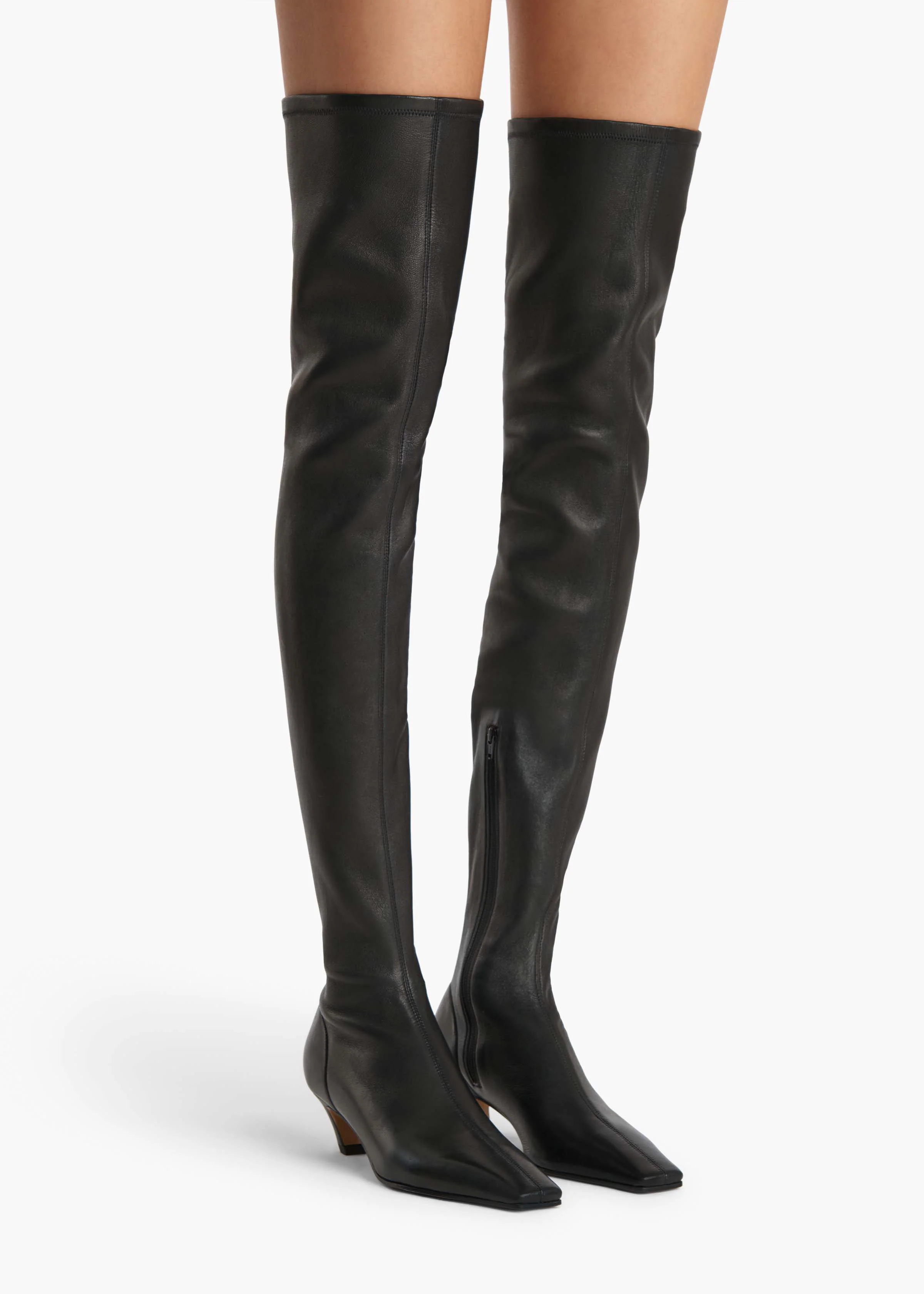 Arizona Over-the-Knee Stretch Boot in Black Nappa Leather - Image 5
