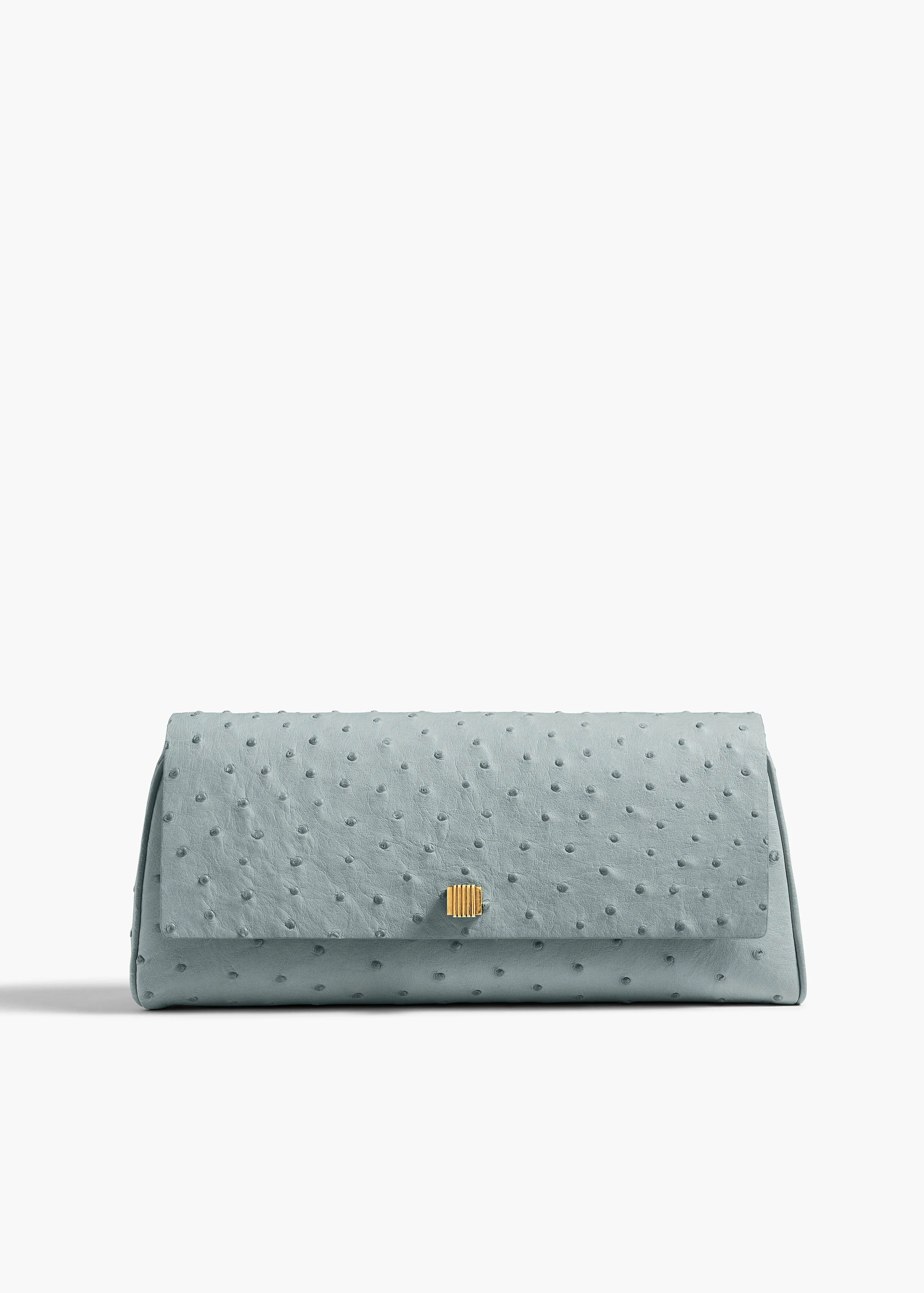 Audrey Clutch in Frost Ostrich