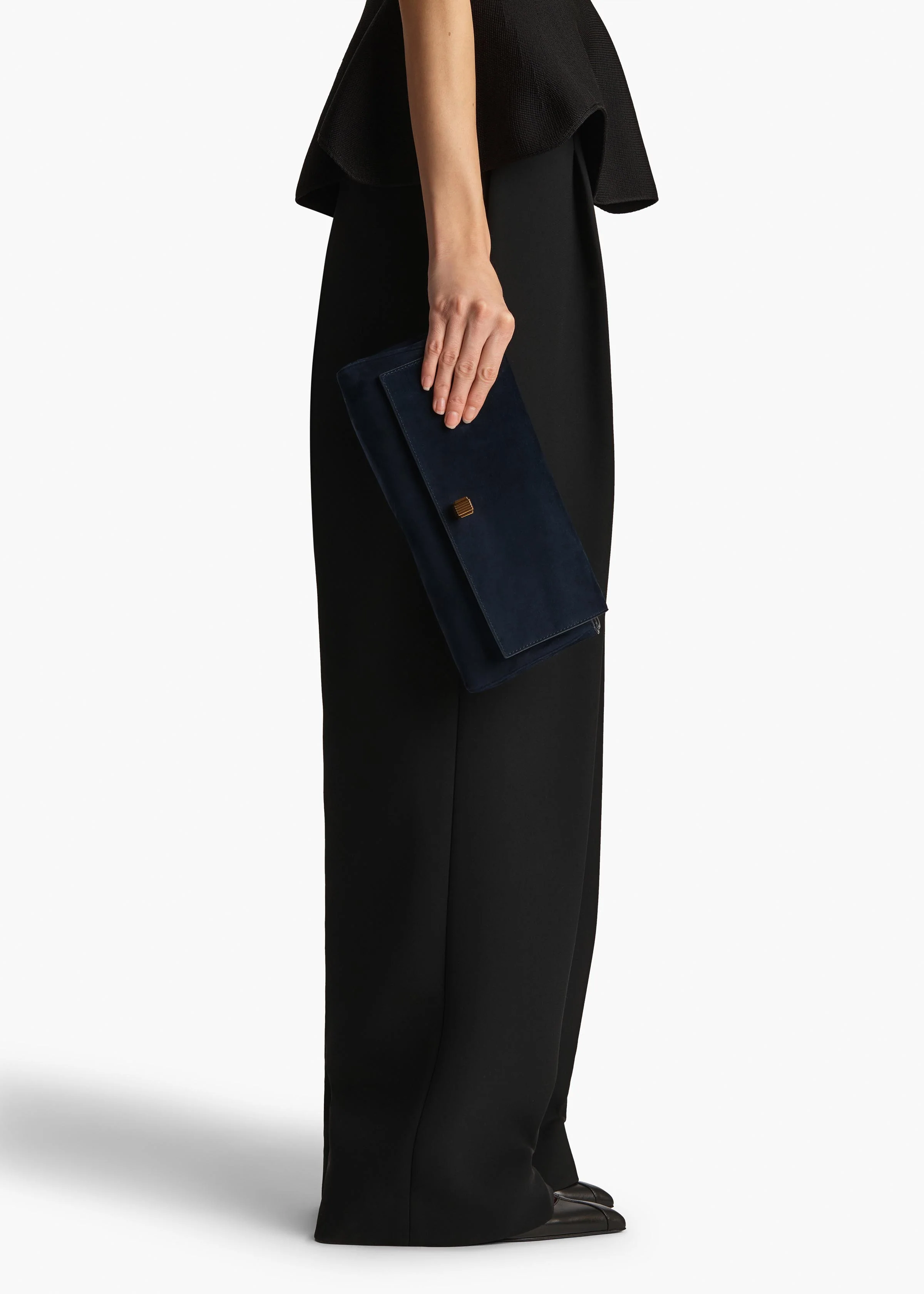 Audrey Clutch in Midnight Suede - Image 5