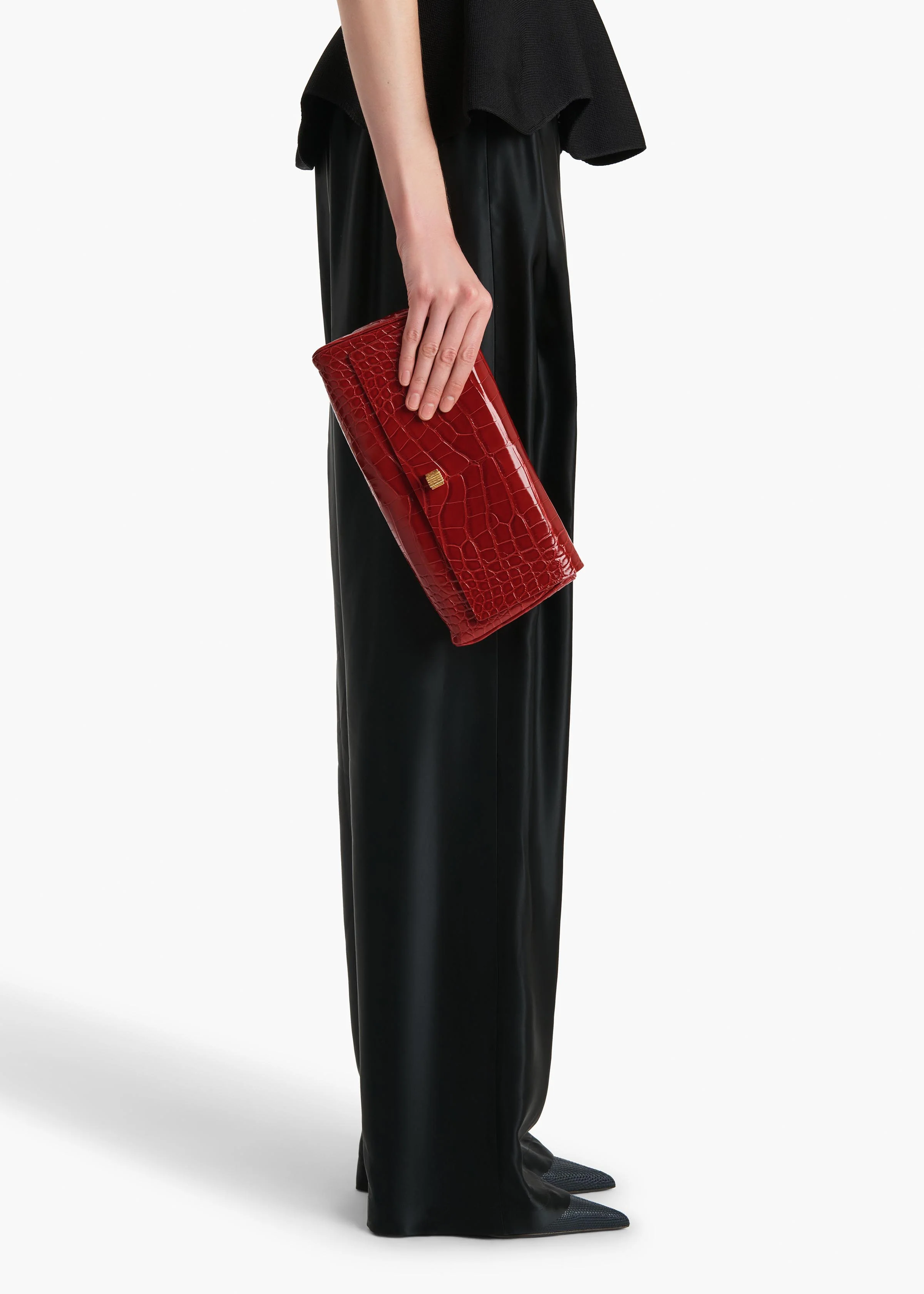 Audrey Clutch in Ruby Alligator - Image 5