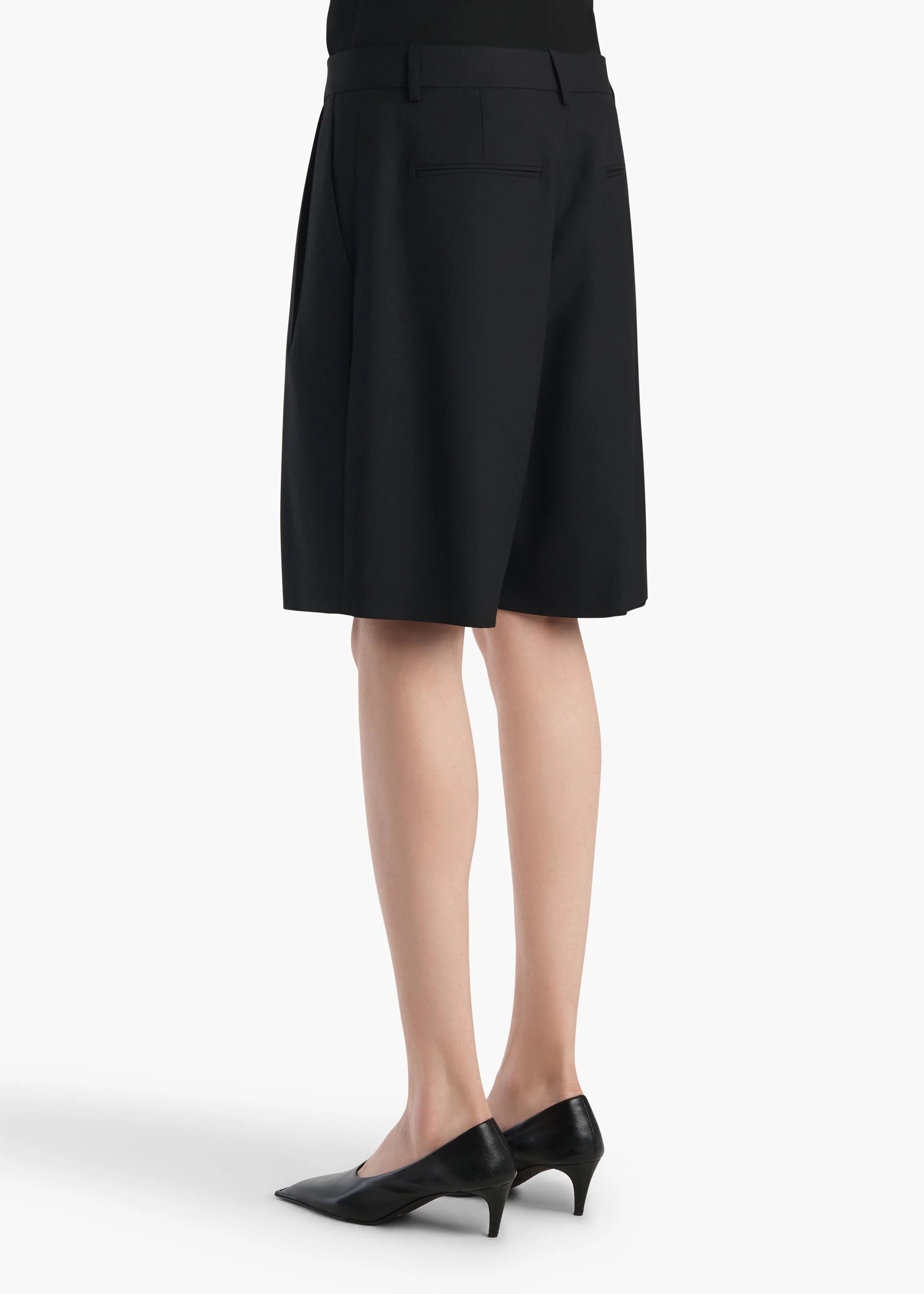 Auggie Short in Black Wool - Image 4