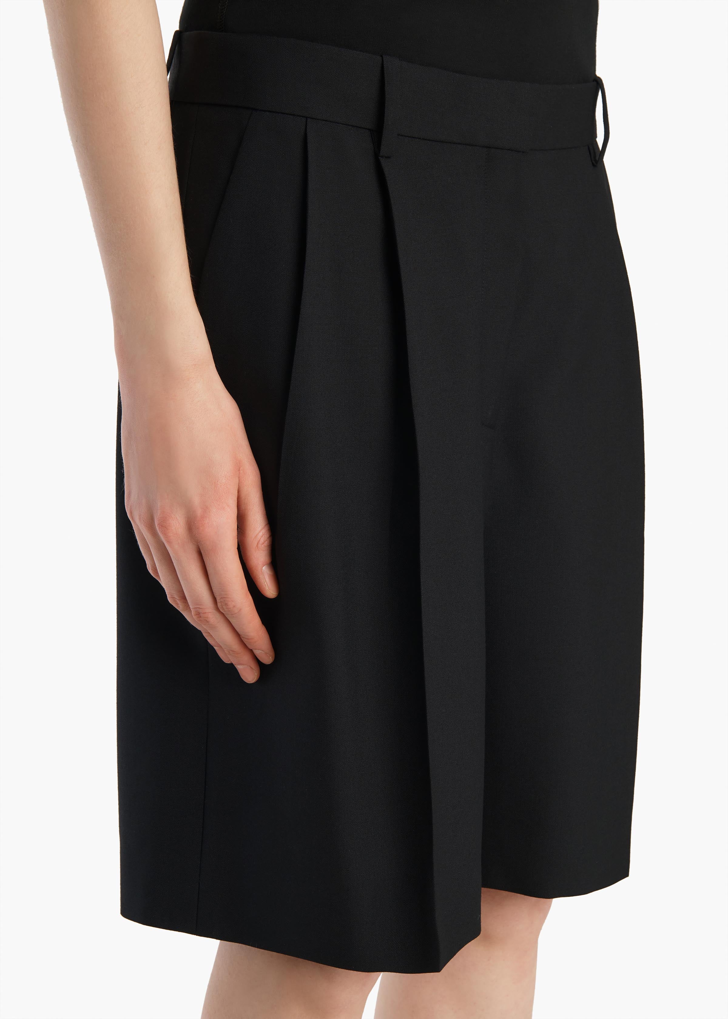 Auggie Short in Black Wool - Image 5