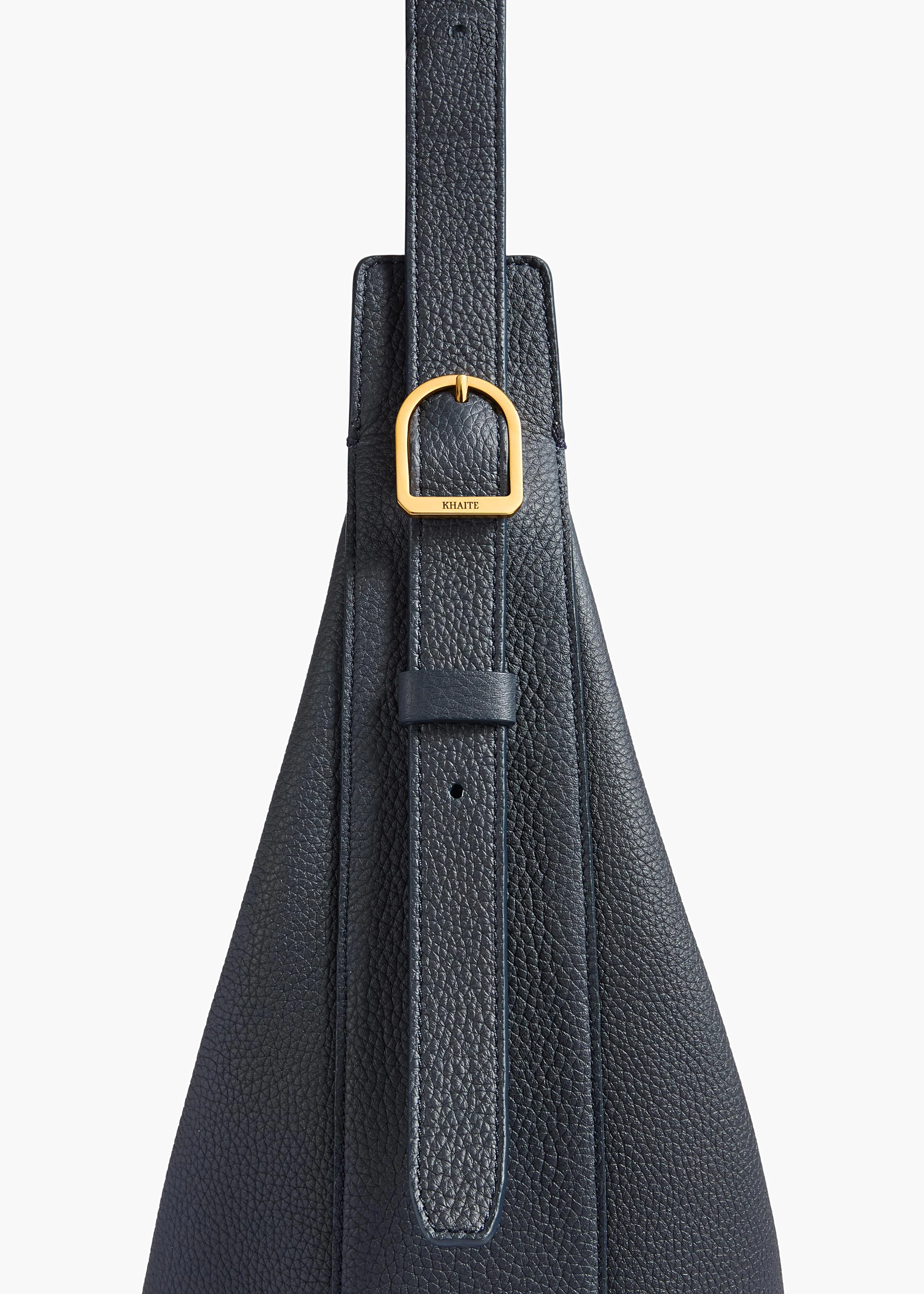 Small Augustina Crossbody Bag in Midnight Pebbled Leather - Image 4