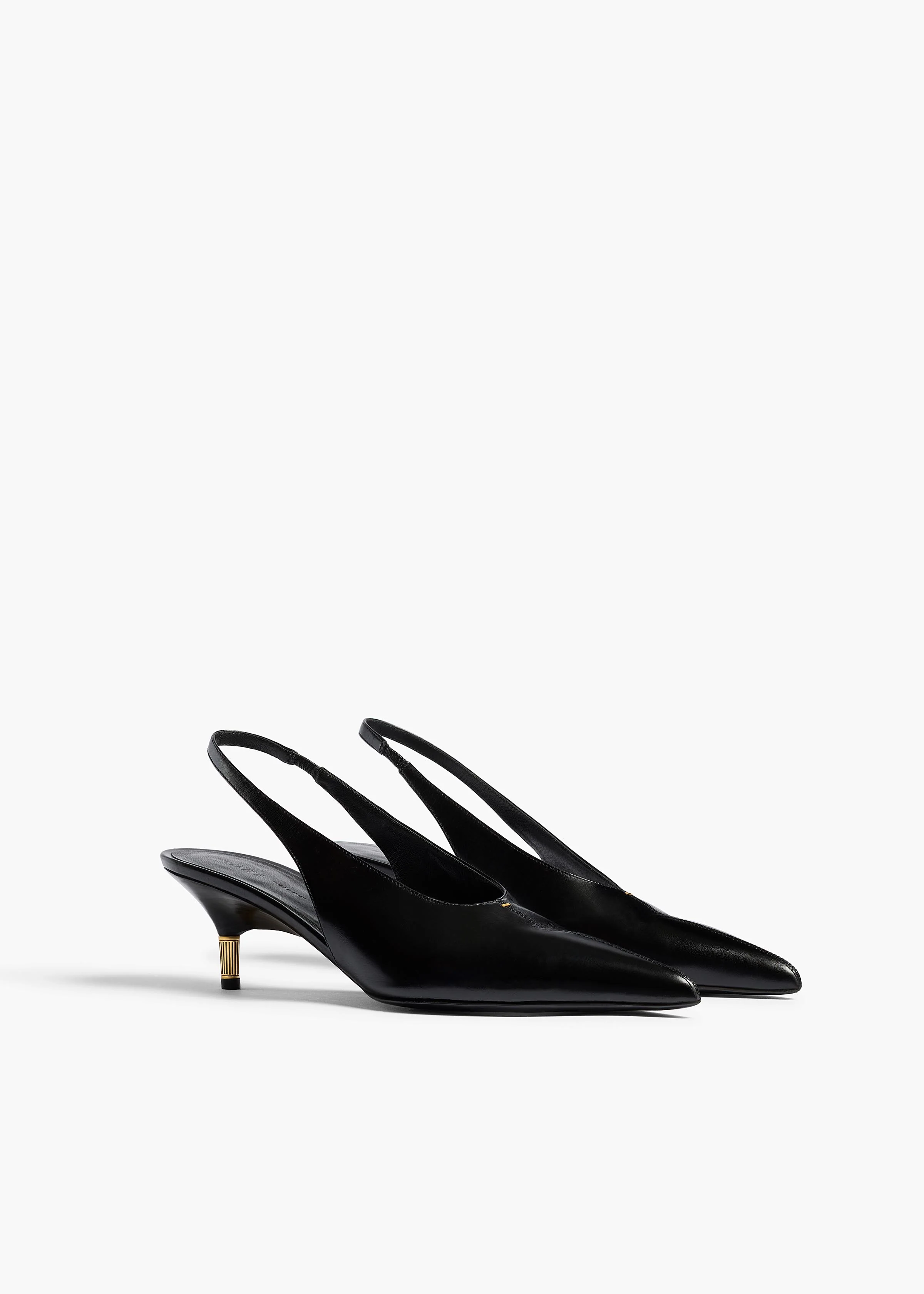Bella Low Pump in Black Glazed Leather - Image 2