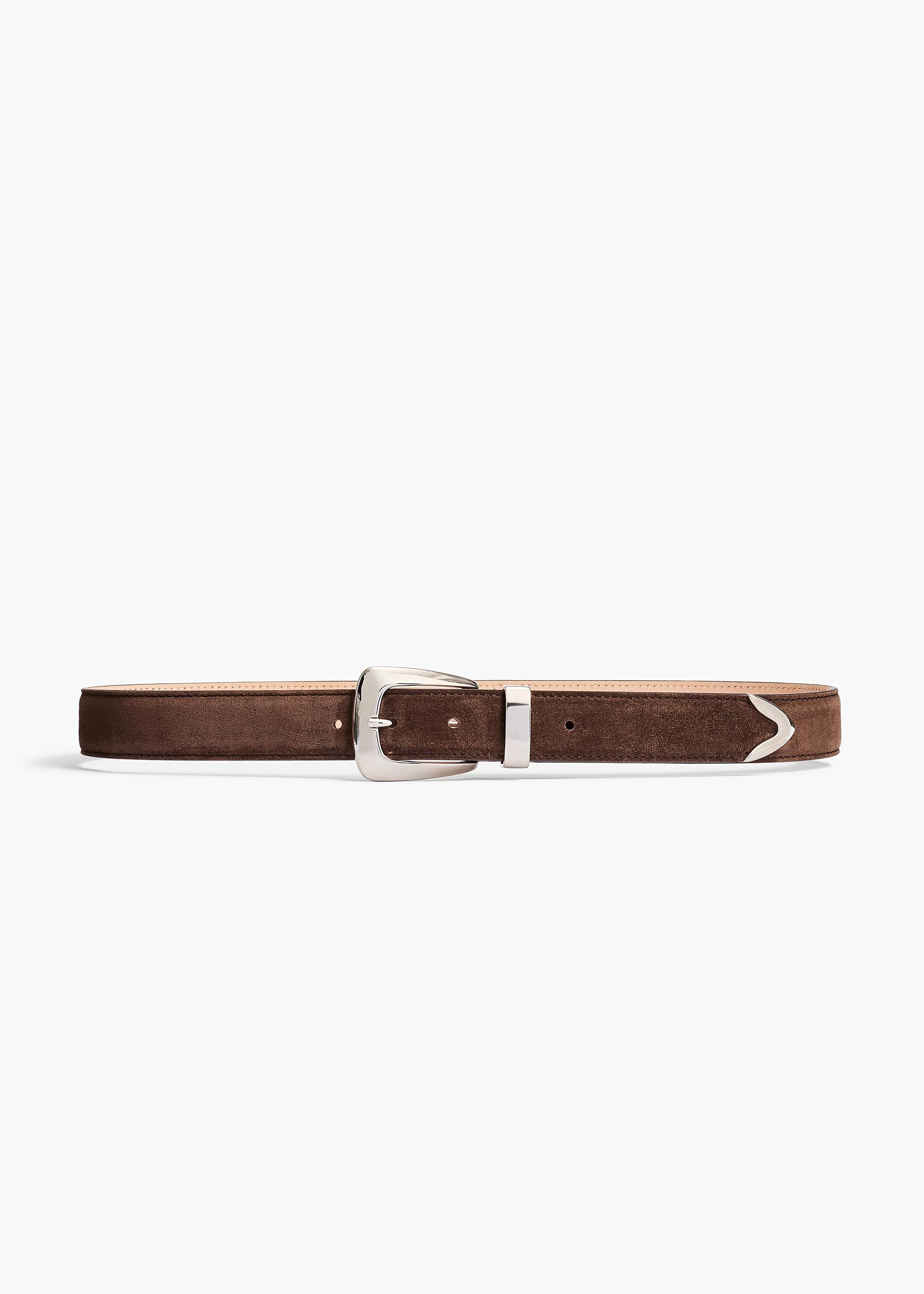 Benny Belt in Ebano Suede with Silver