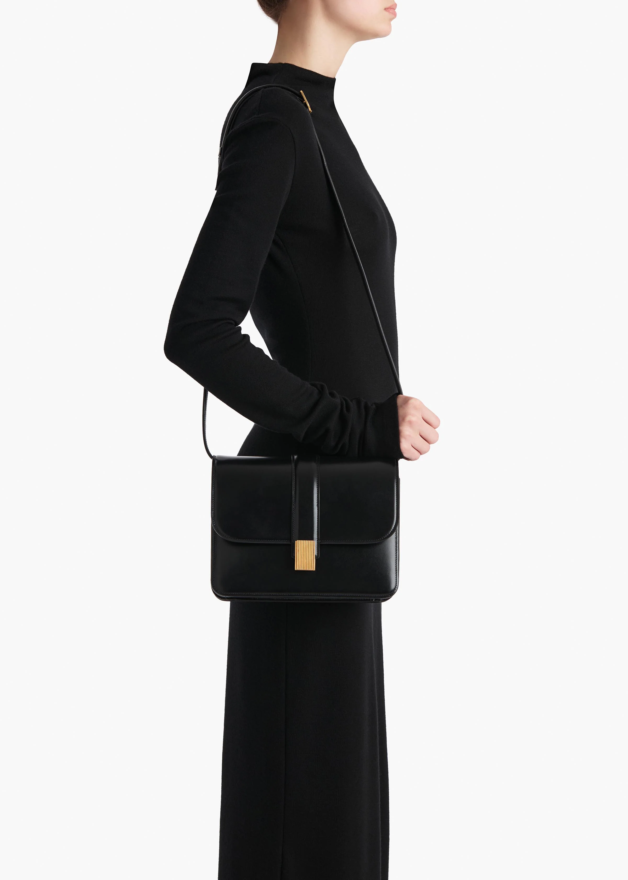 Blake Crossbody Bag in Black Leather - Image 5