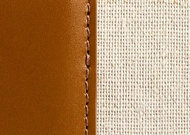 Blake Crossbody Bag in Dark Honey Leather with Natural Canvas - Image 6