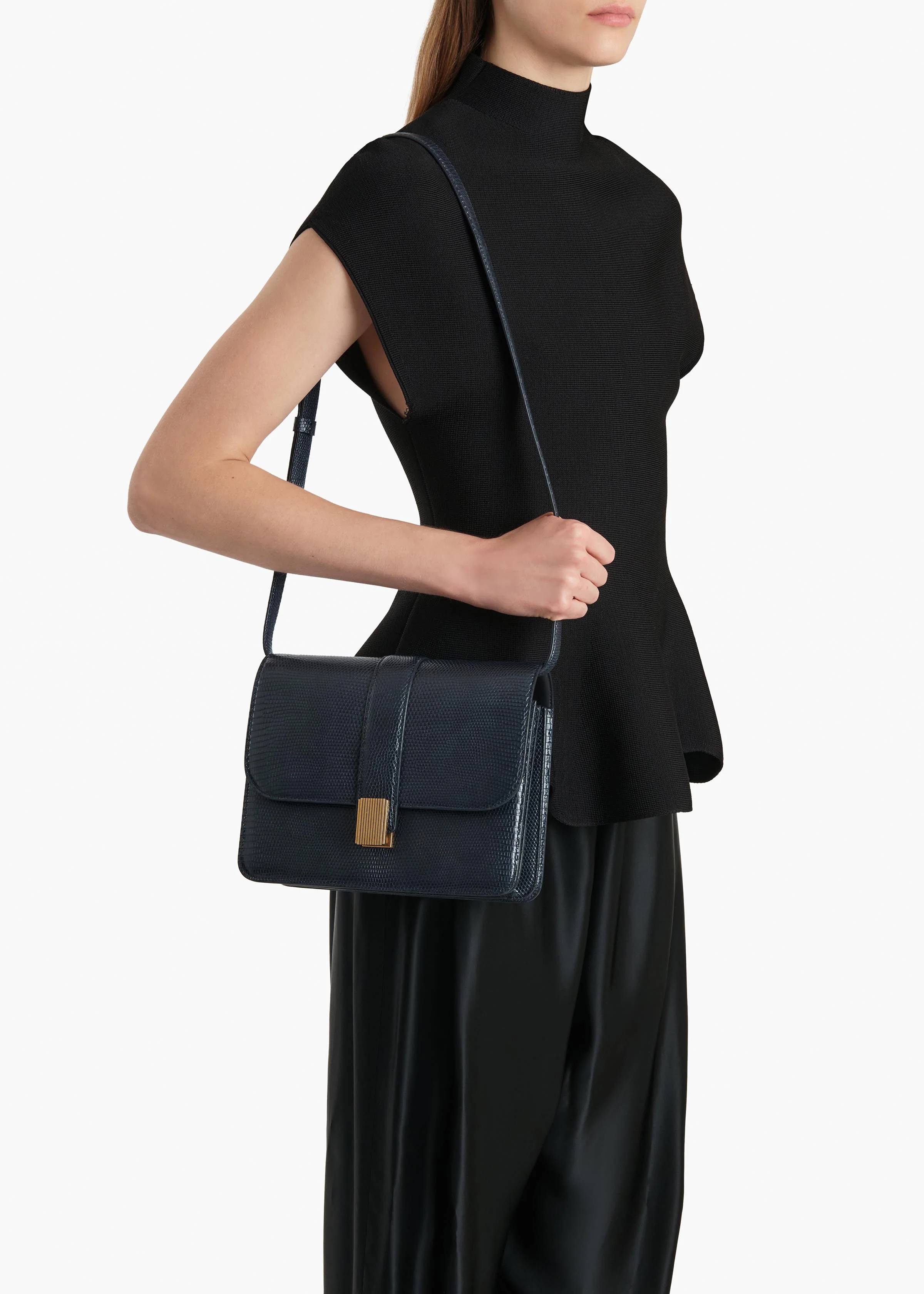 Blake Crossbody Bag in Midnight Lizard - Image 8