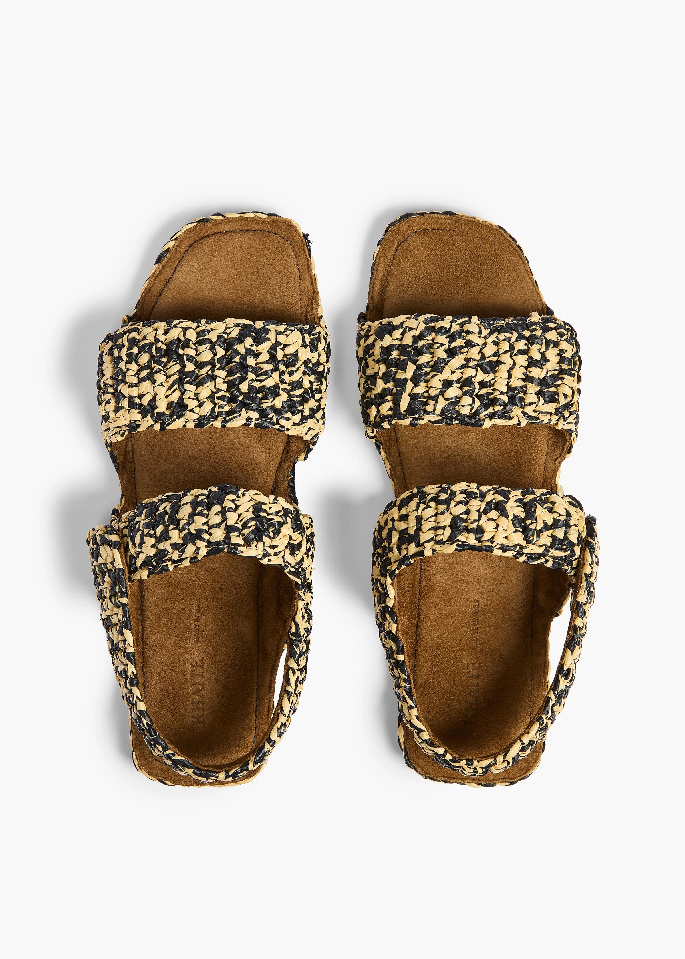 Boden Sandal in Black and White Raffia - Image 3