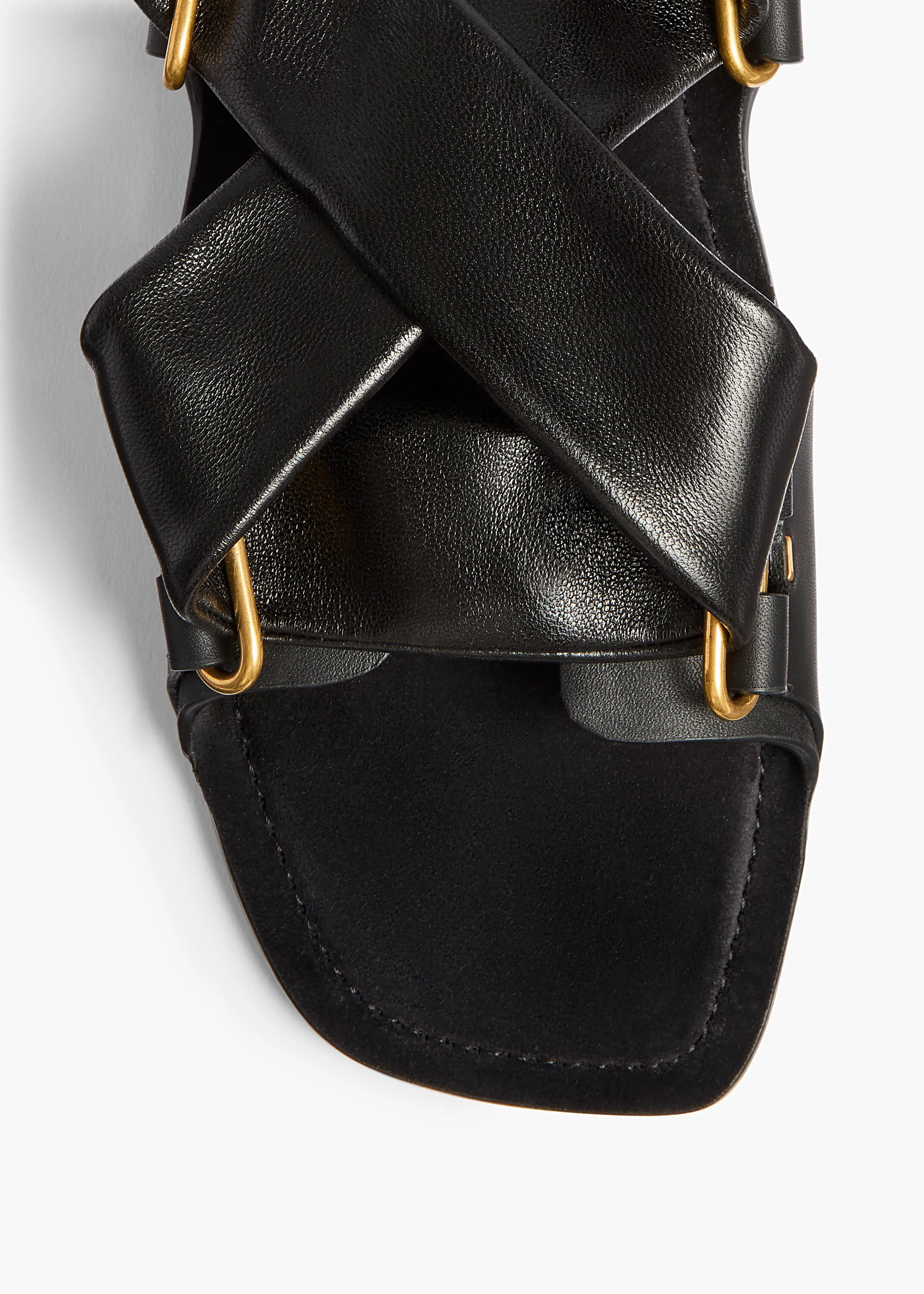 Boden Tied Sandal in Black Leather - Image 3