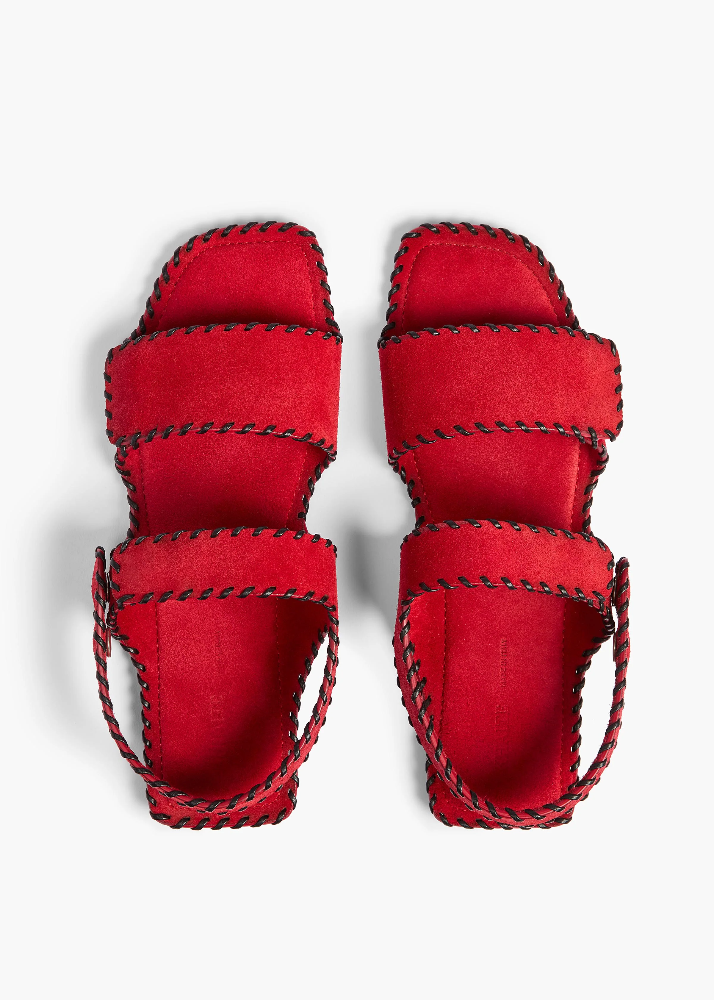 Boden Sandal in Lipstick Suede with Whip Stitch - Image 3