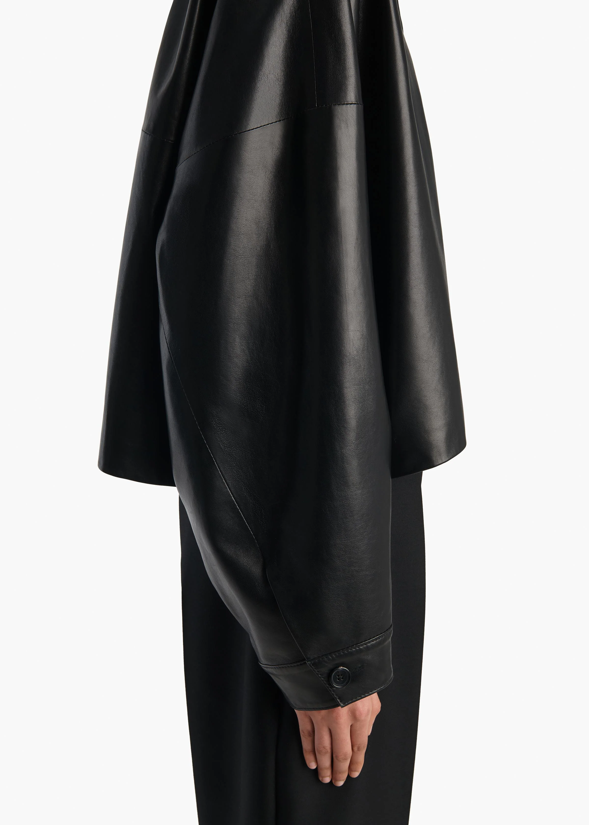 Bodine Top in Black Leather - Image 6