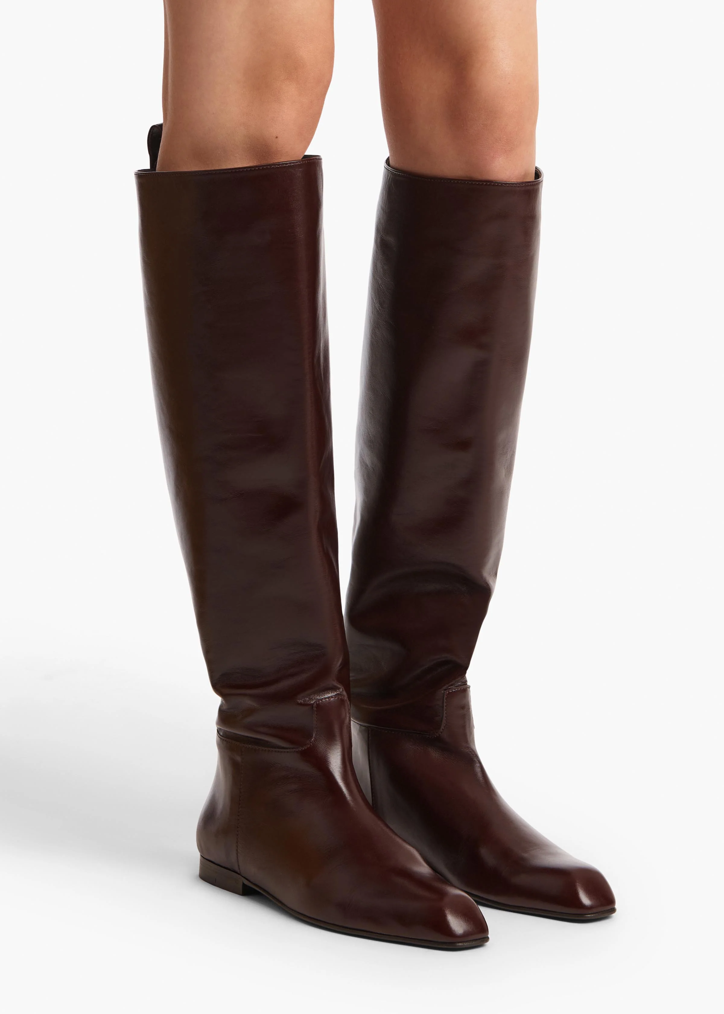 Colt Knee-High Boot in Bordeaux Glazed Leather - Image 4