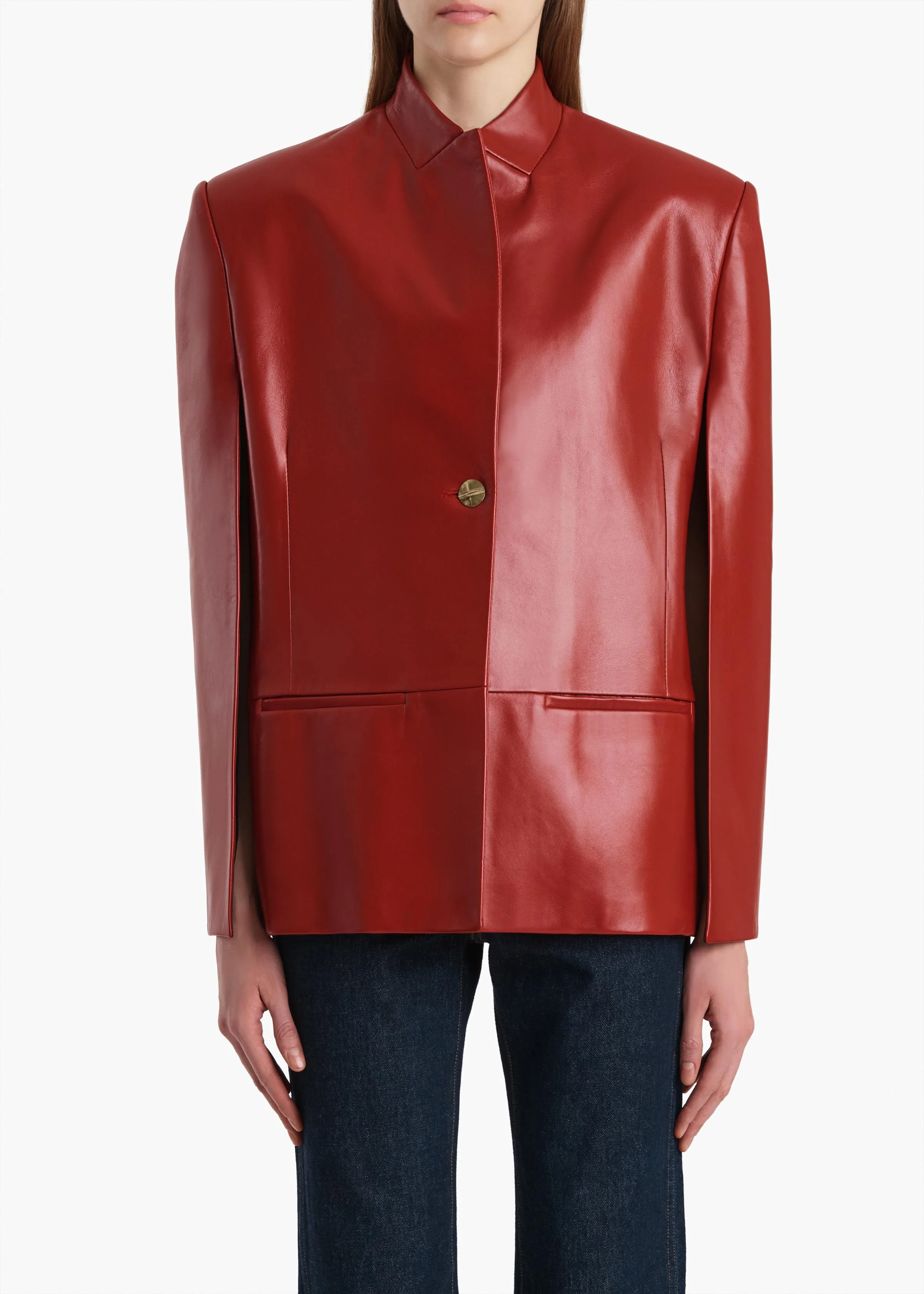 Dolso Jacket in Deep Red Leather - Image 3