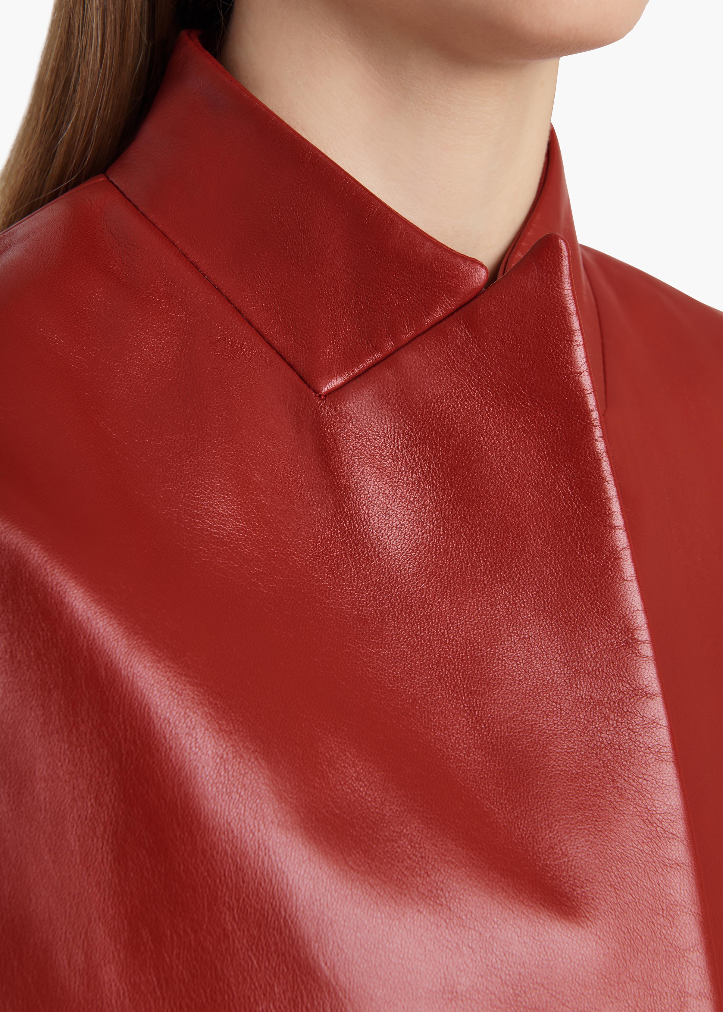 Dolso Jacket in Deep Red Leather - Image 5