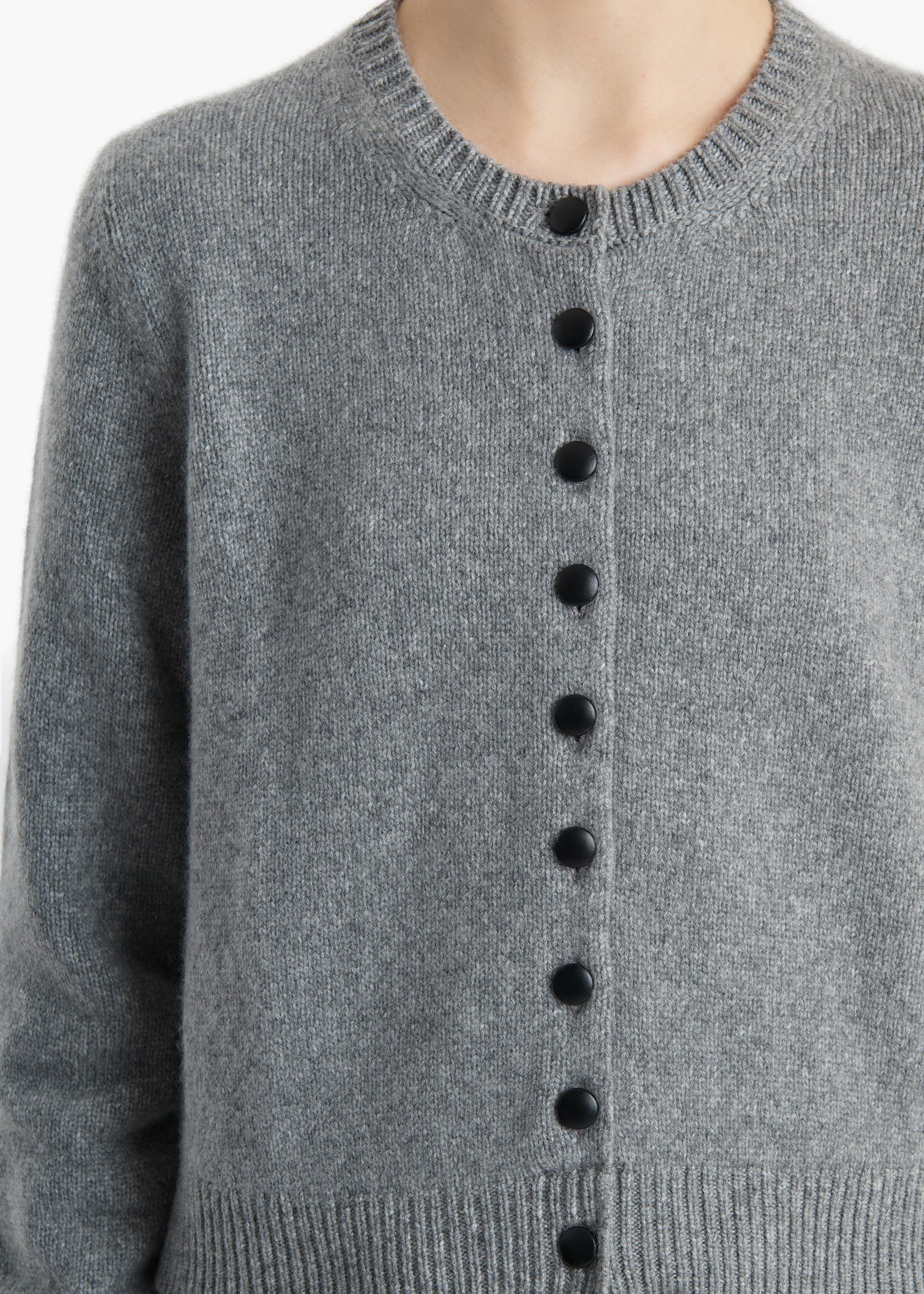 Everheart Cardigan in Fog with Leather Buttons - Image 5