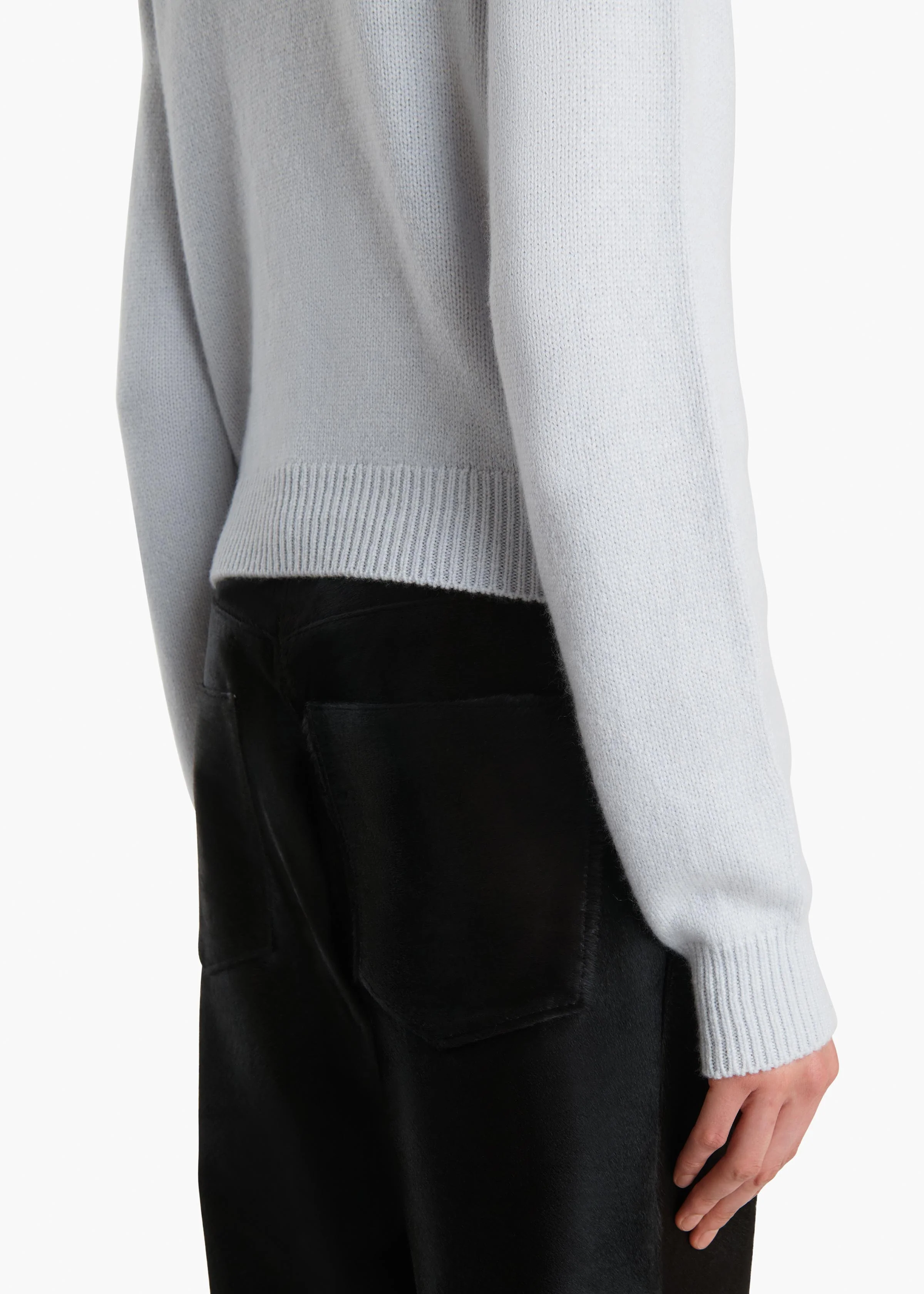 Everheart Cardigan in Ice Blue with Suede Buttons - Image 7