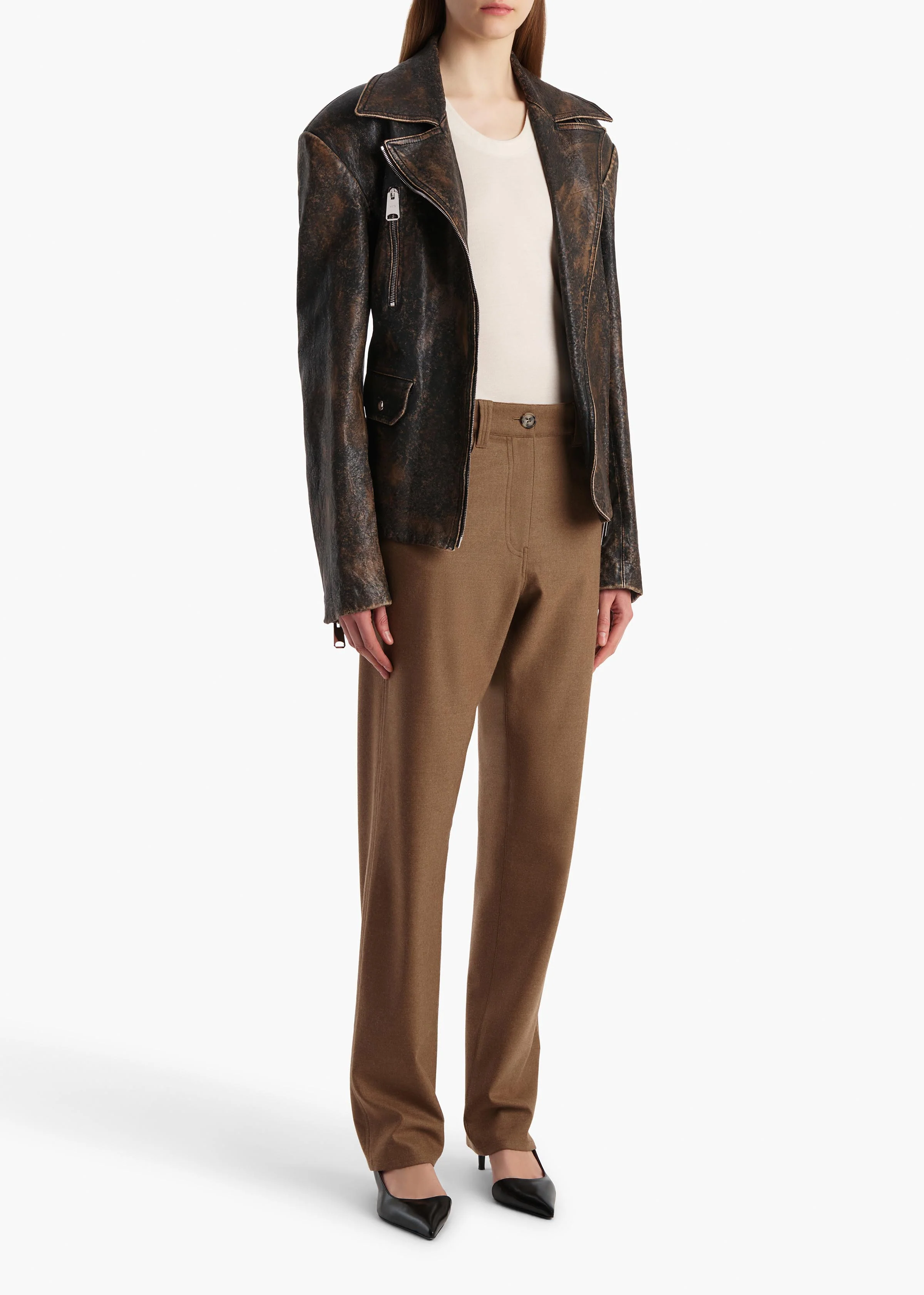 Isha Top in Cream Silk Cashmere Jersey - Image 3