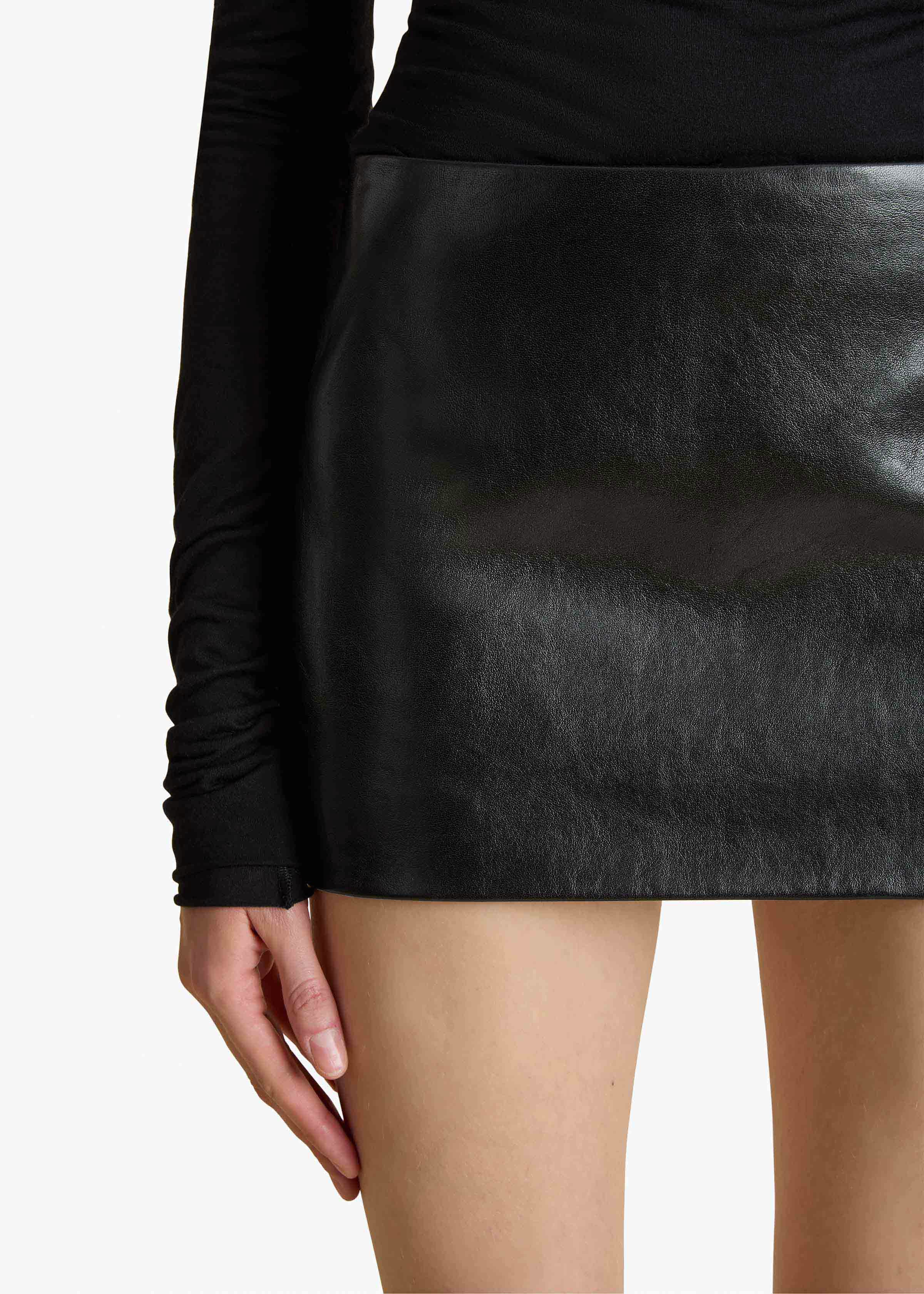 Jett Skirt in Black Leather - Image 6