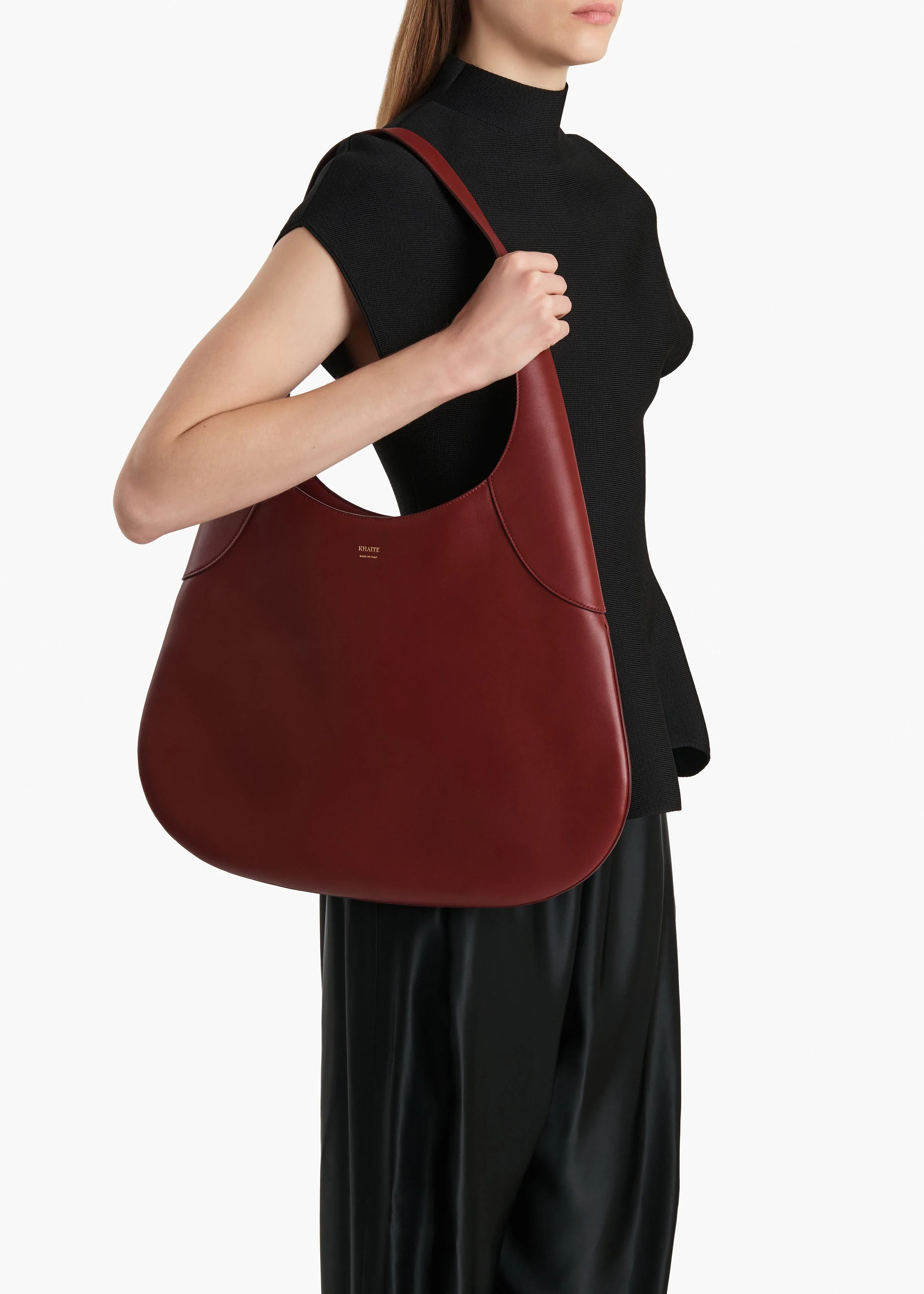 Large Joan Hobo in Oxblood Leather - Image 6