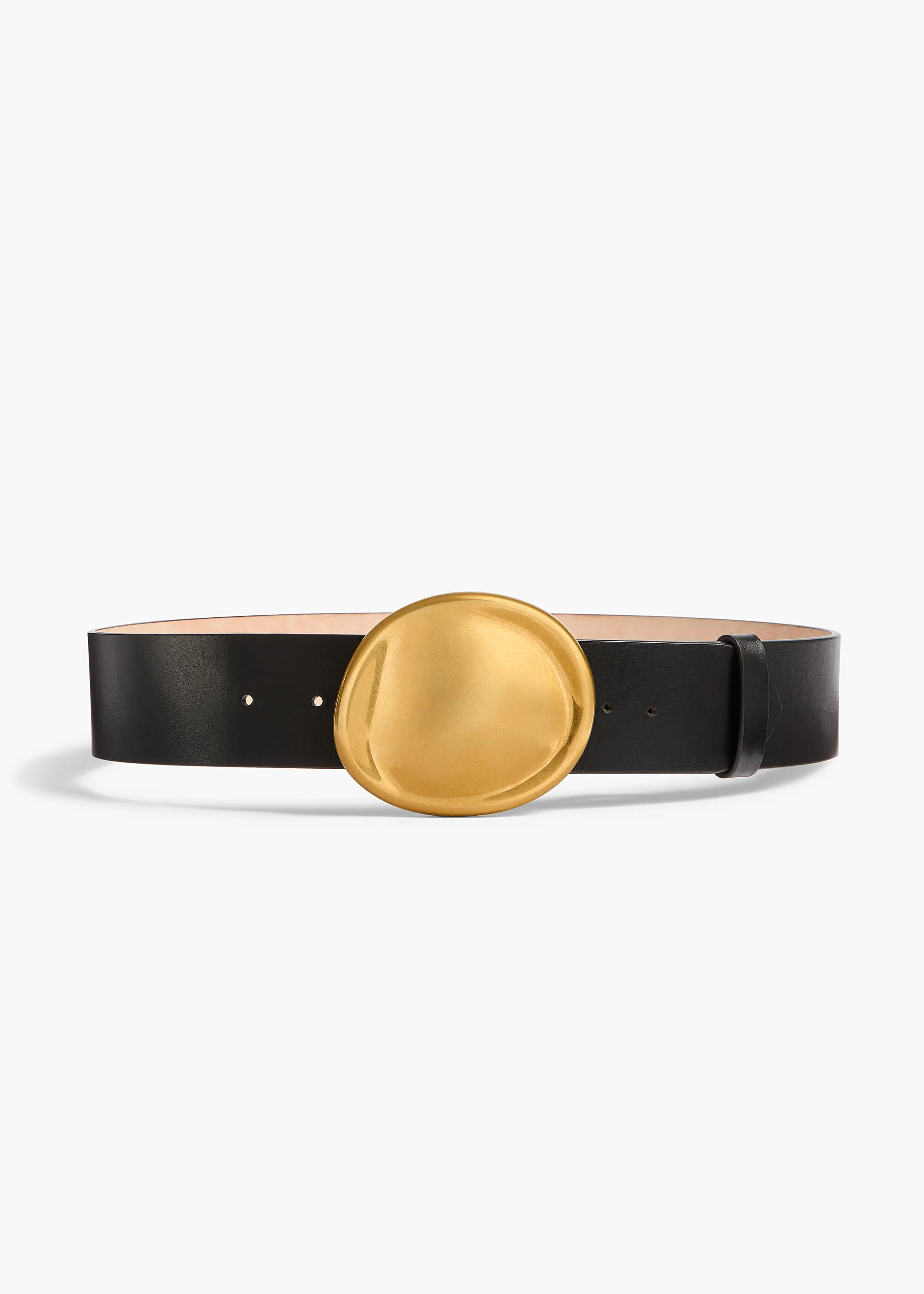 Keefe Belt in Black Leather with Gold