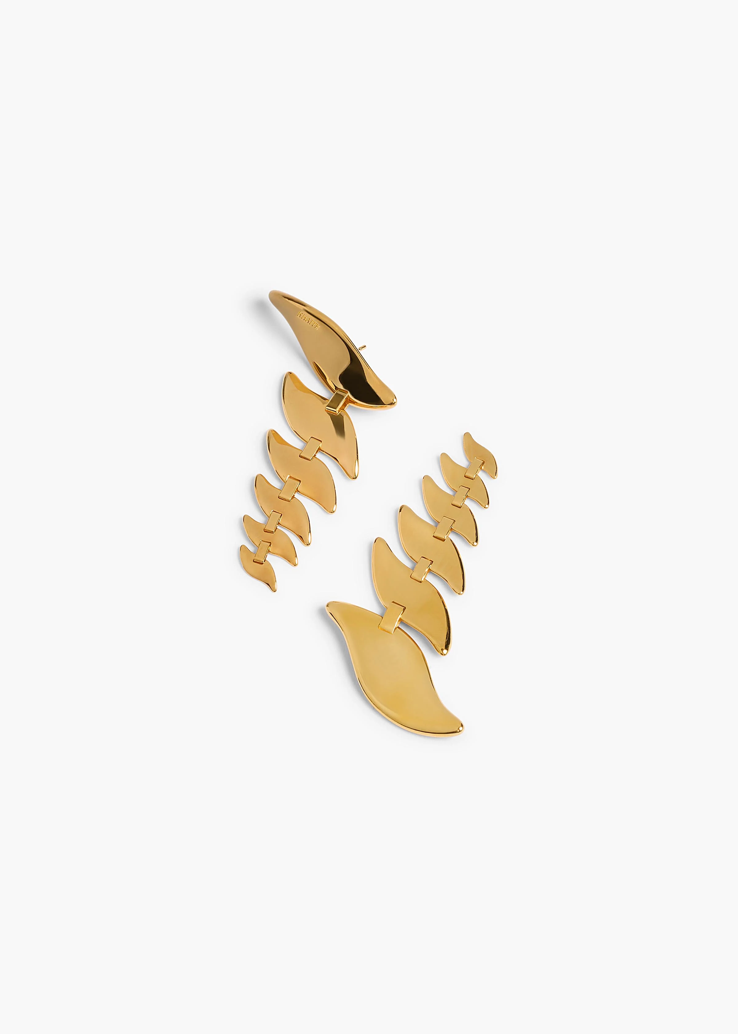 Leaf Cascading Earrings in Gold - Image 2