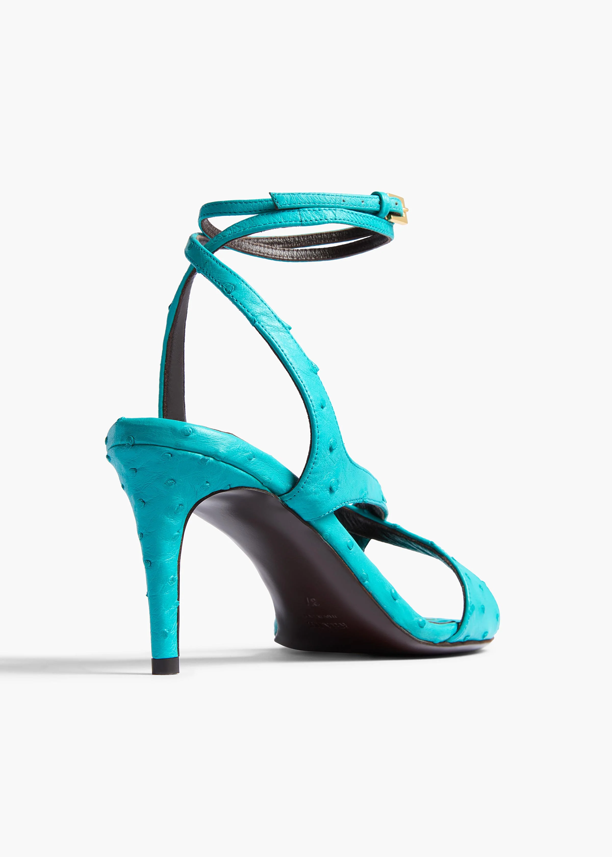 Liria Ankle Strap Sandal in Crystal Blue Ostrich - Image 3