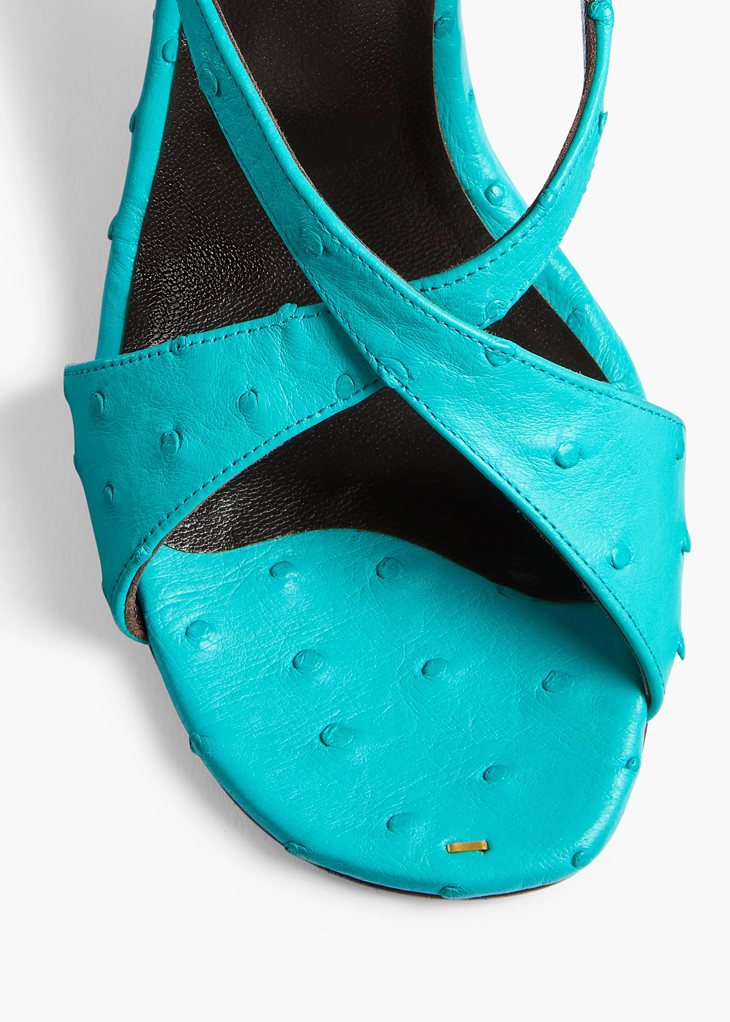 Liria Ankle Strap Sandal in Crystal Blue Ostrich - Image 4