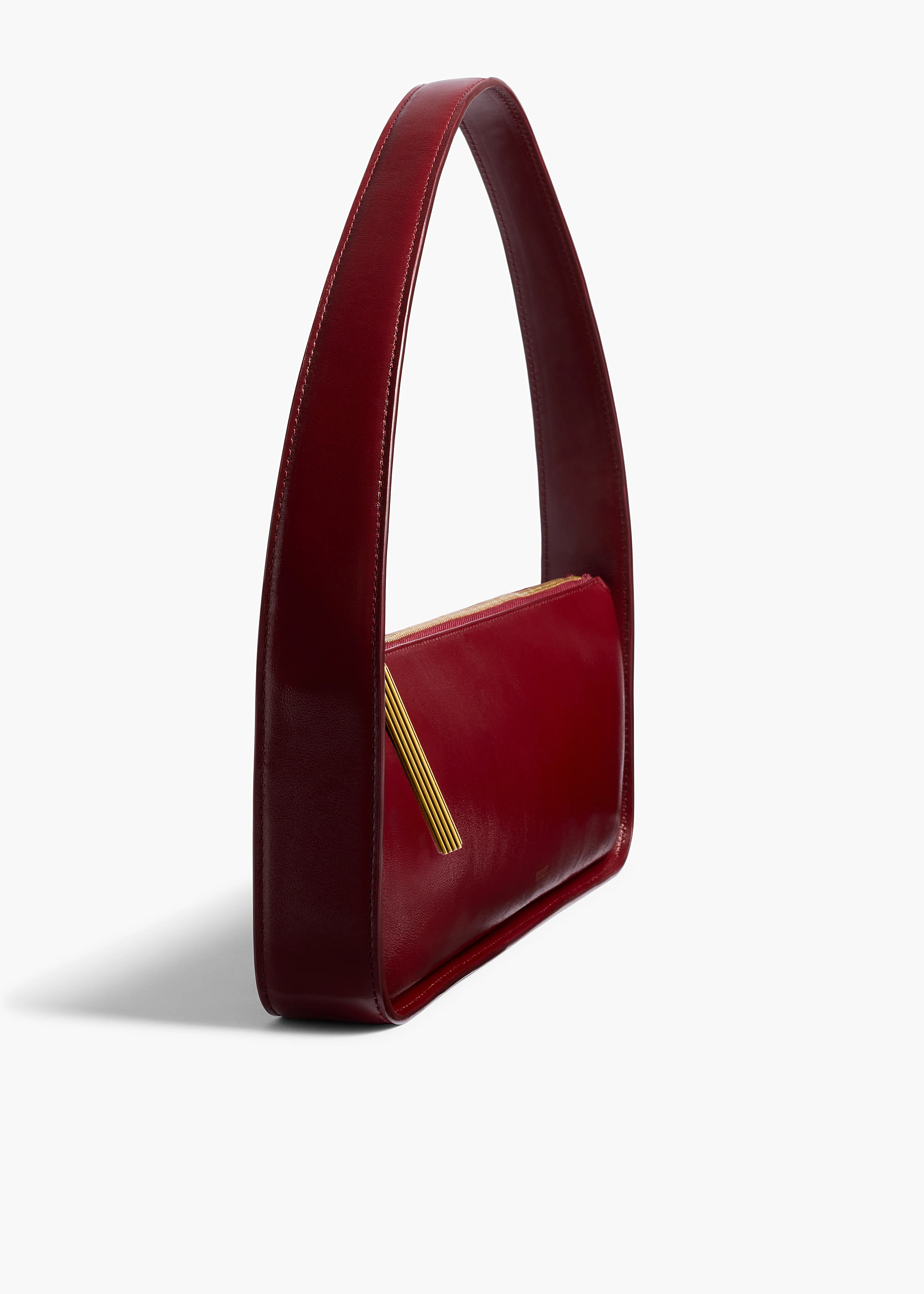 Lori Baguette Bag in Bordeaux Crackle Patent Leather - Image 4