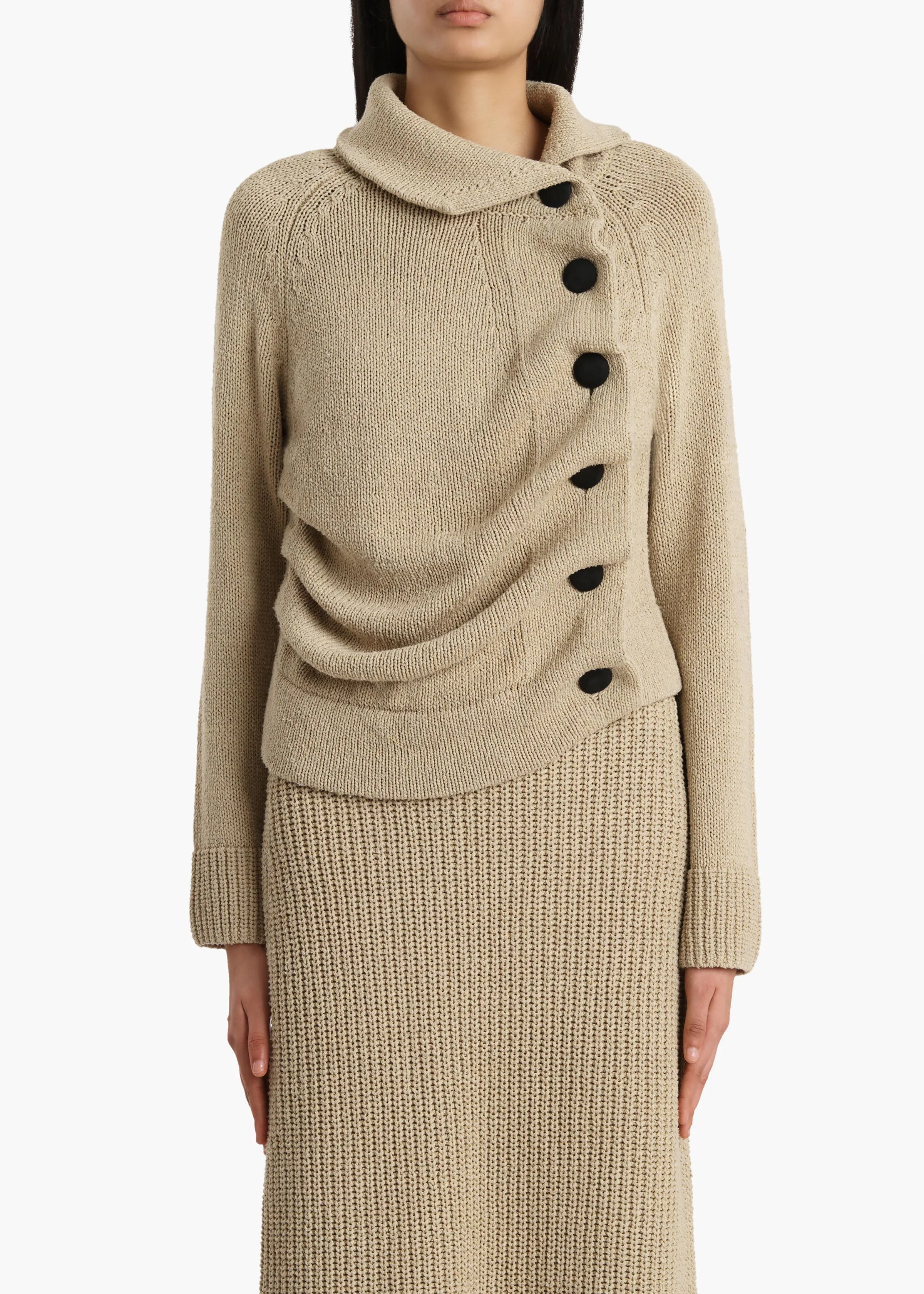 Lorrai Cardigan in Beige - Image 3