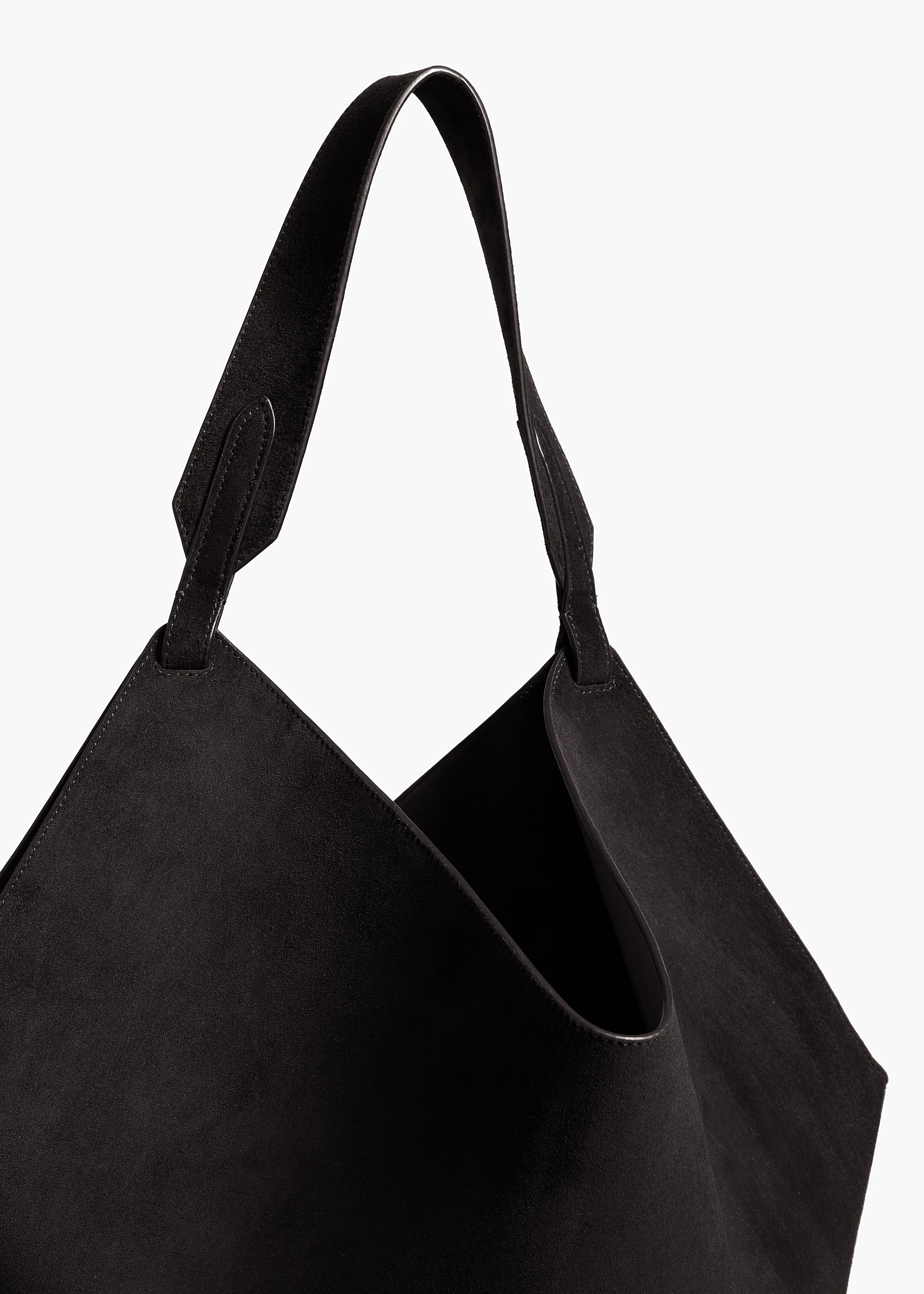 Medium Lotus Tote in Black Suede - Image 4