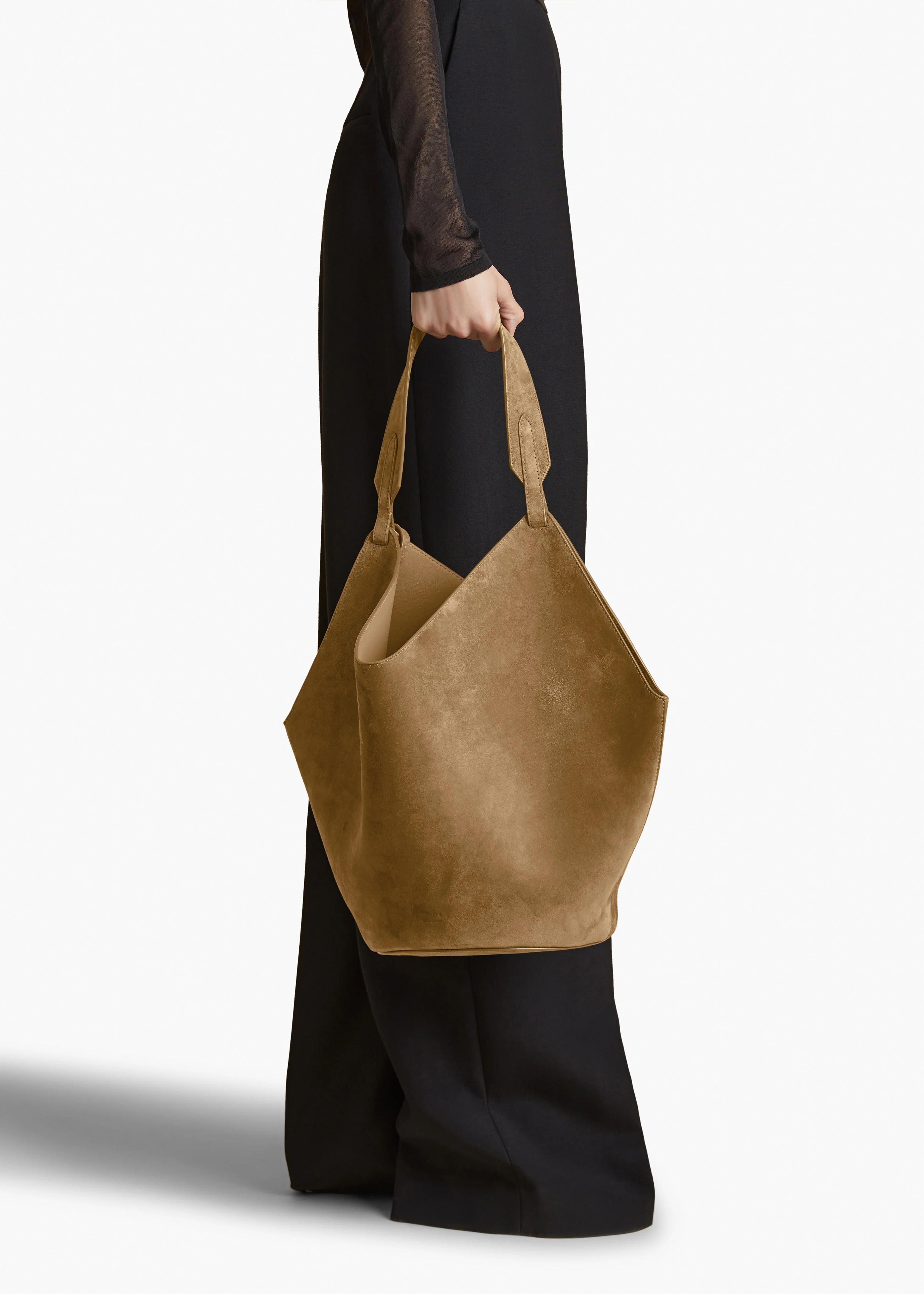 Medium Lotus Tote in Mud Suede - Image 5