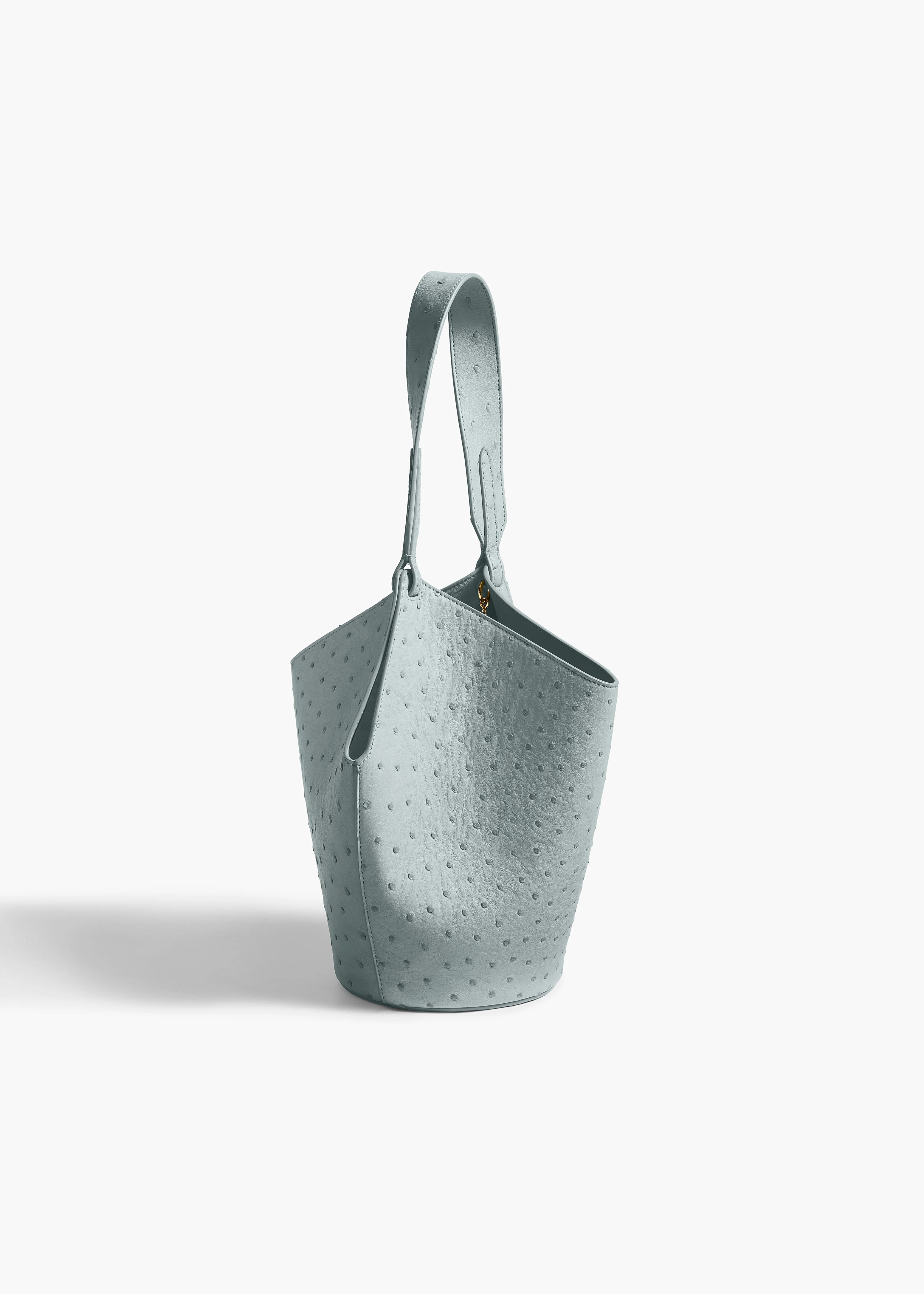 Mini Lotus Tote in Frost Ostrich - Image 2
