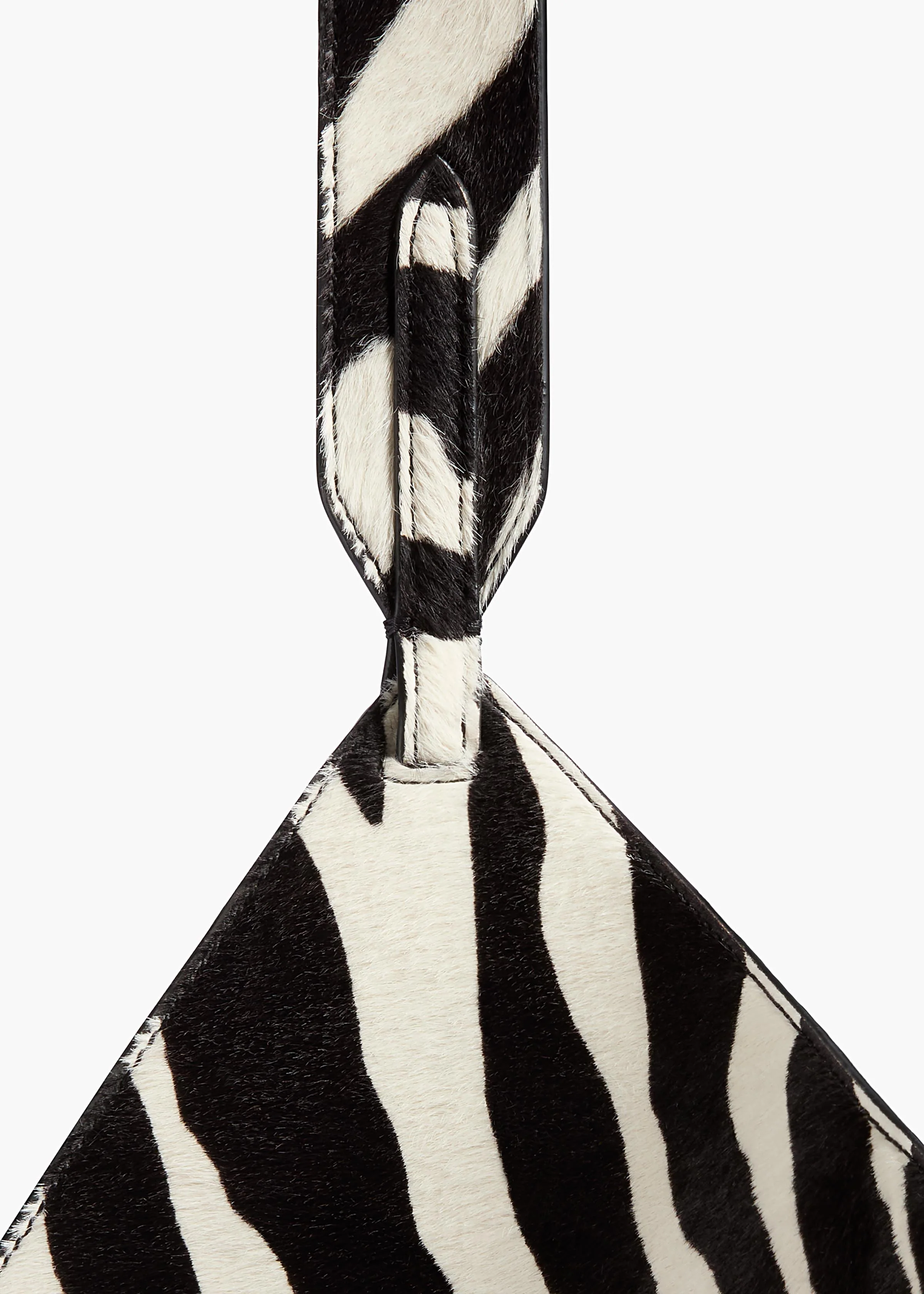 Small Lotus Tote in Zebra Print Haircalf and Black Suede - Image 4