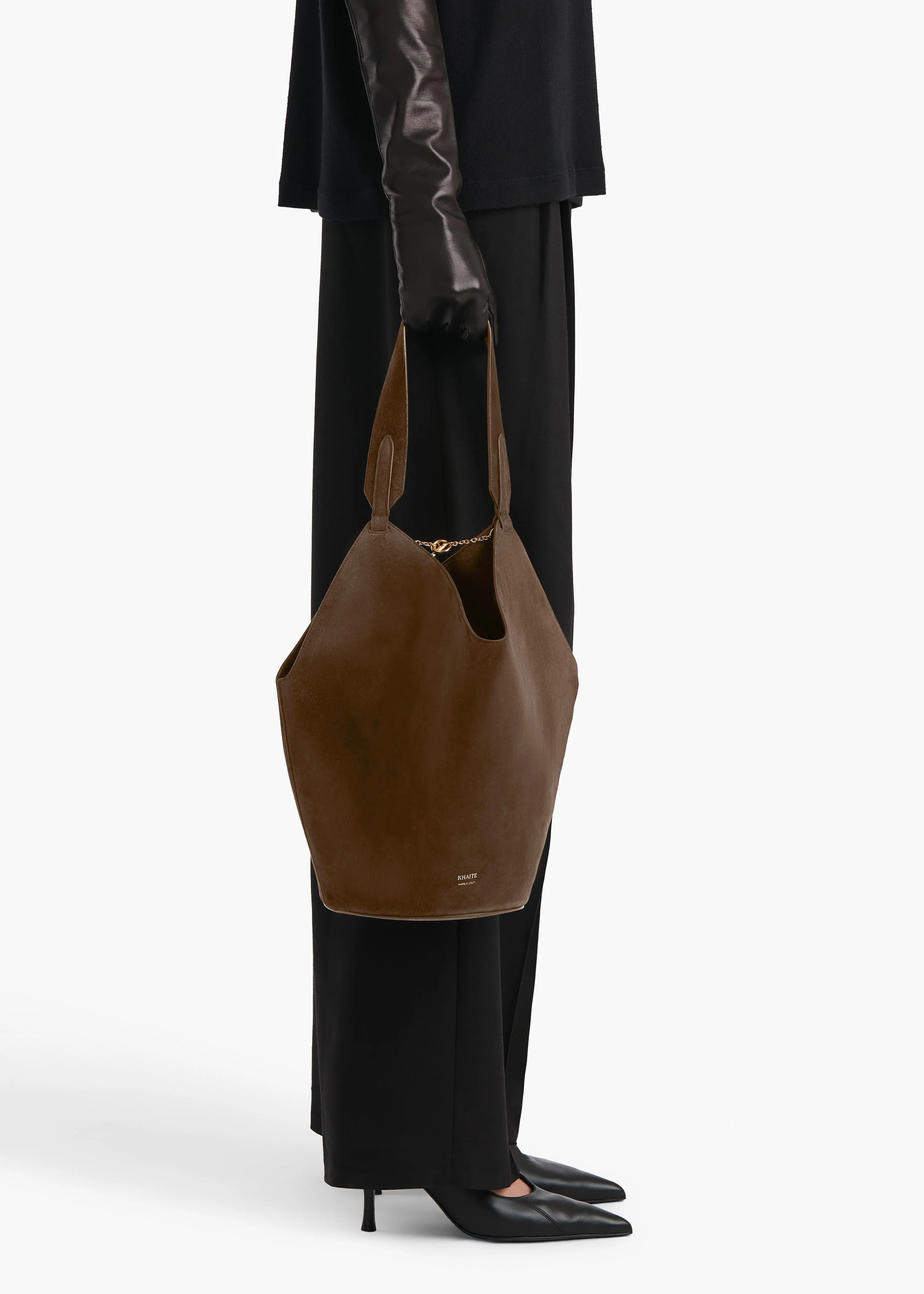 Small Lotus Tote in Cedar Suede - Image 5