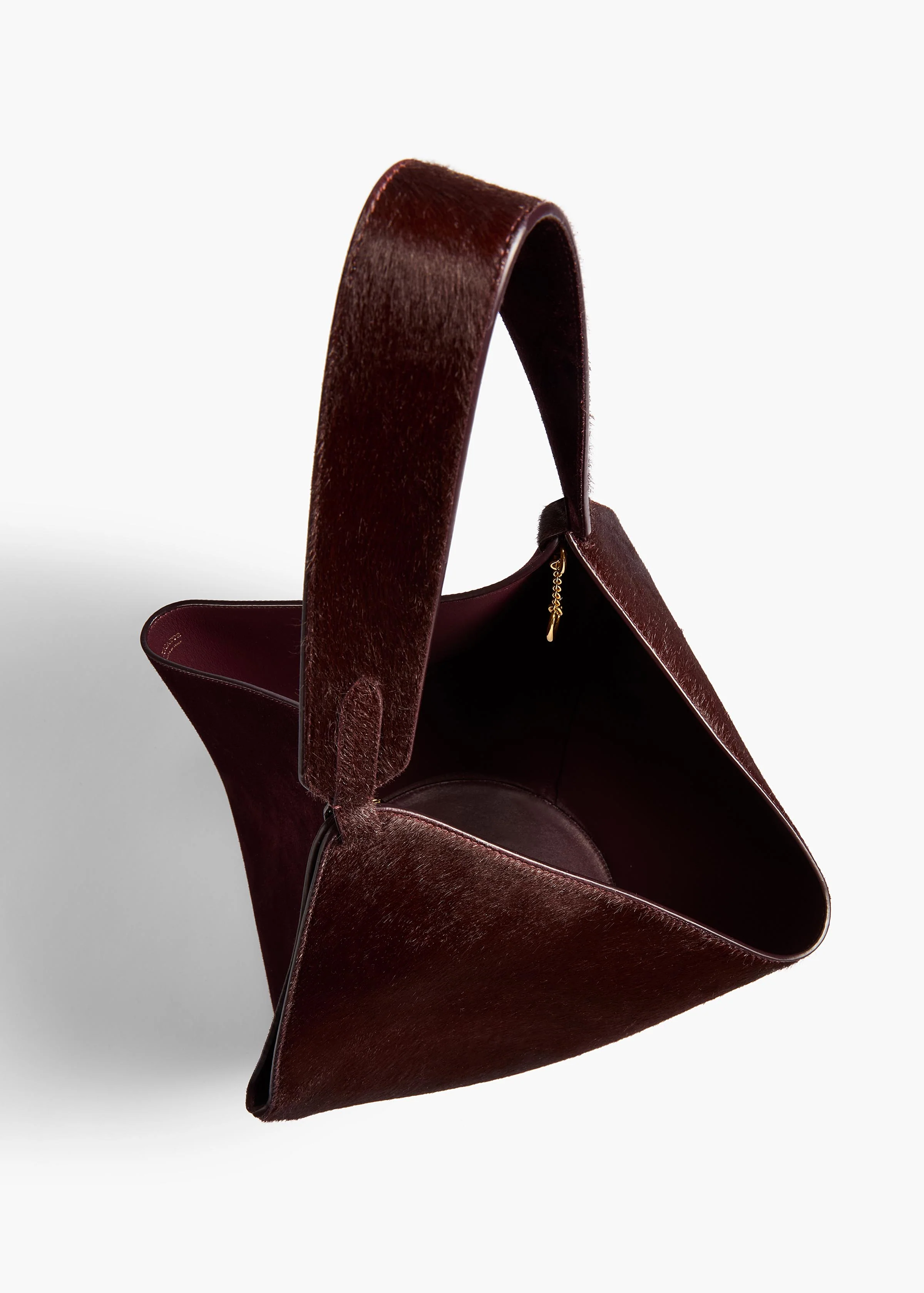 Small Lotus Tote in Rouge Noir Suede and Haircalf - Image 3
