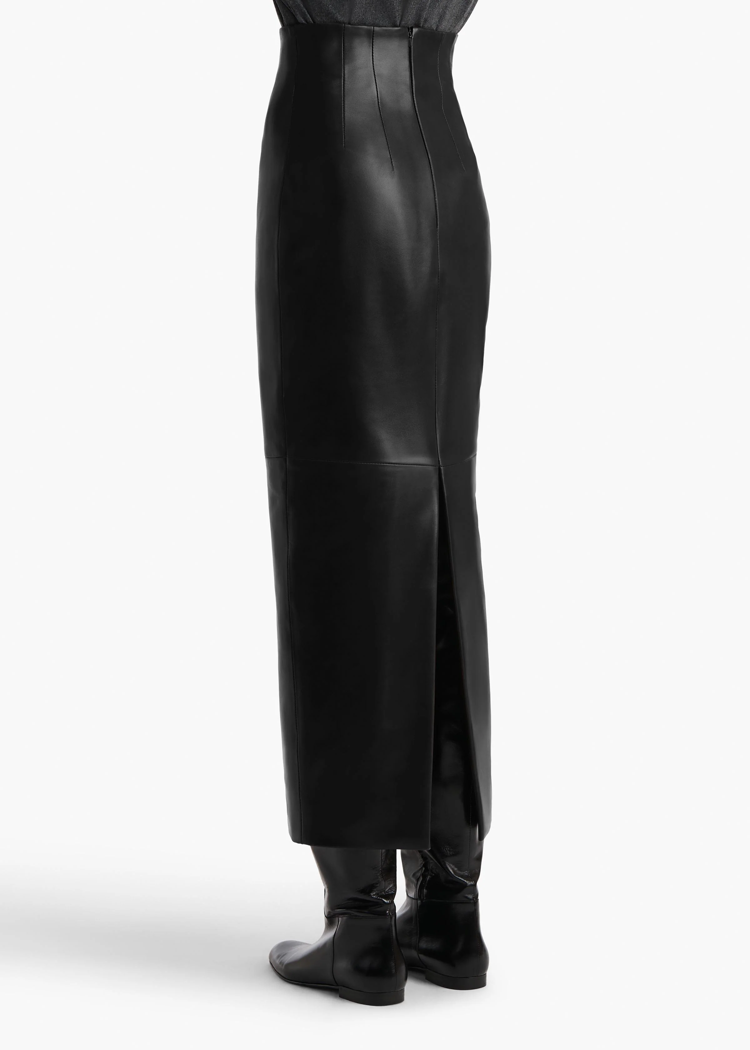 Loxley Skirt in Black Leather - Image 4