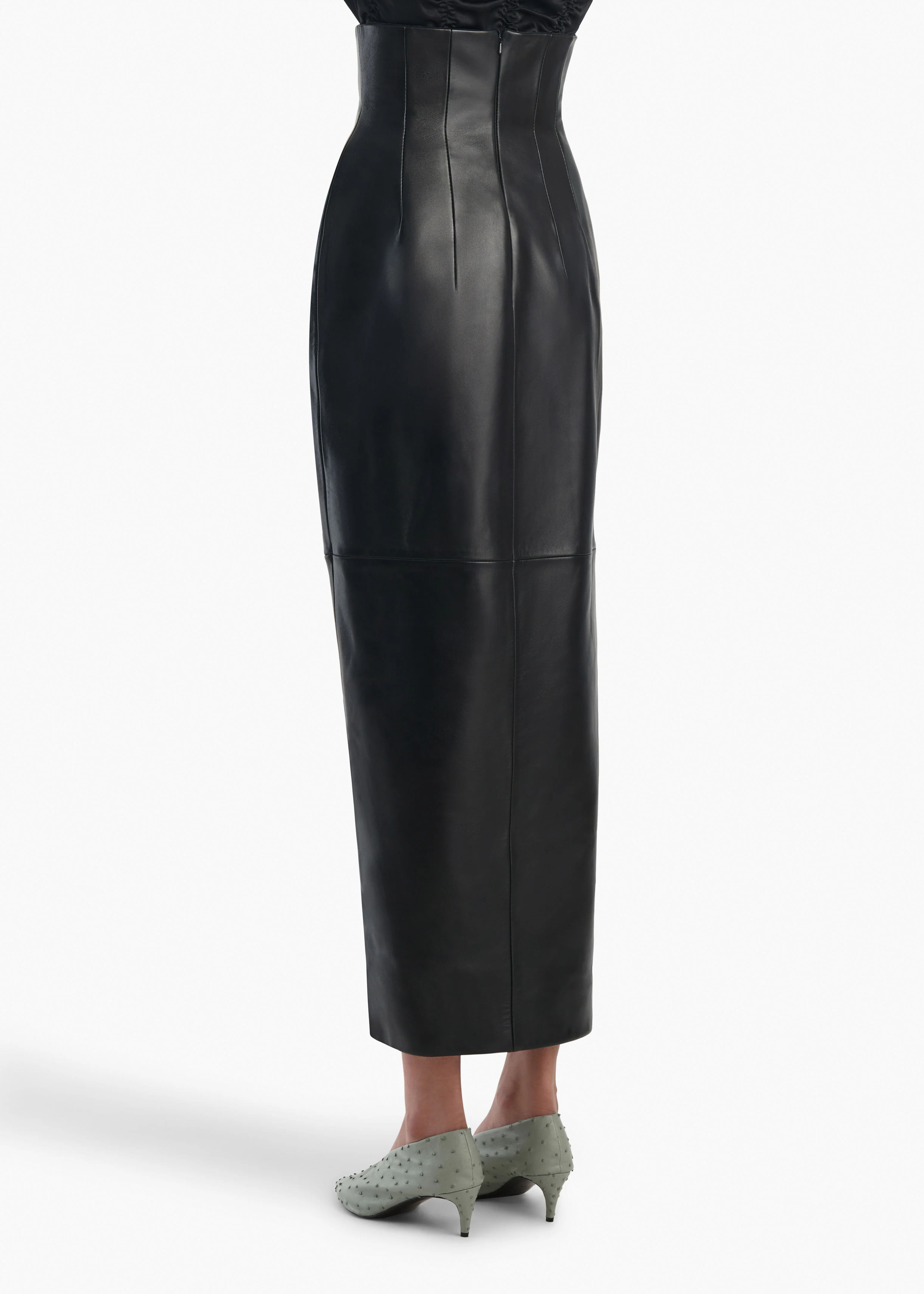 Luiza Skirt in Black Leather - Image 4