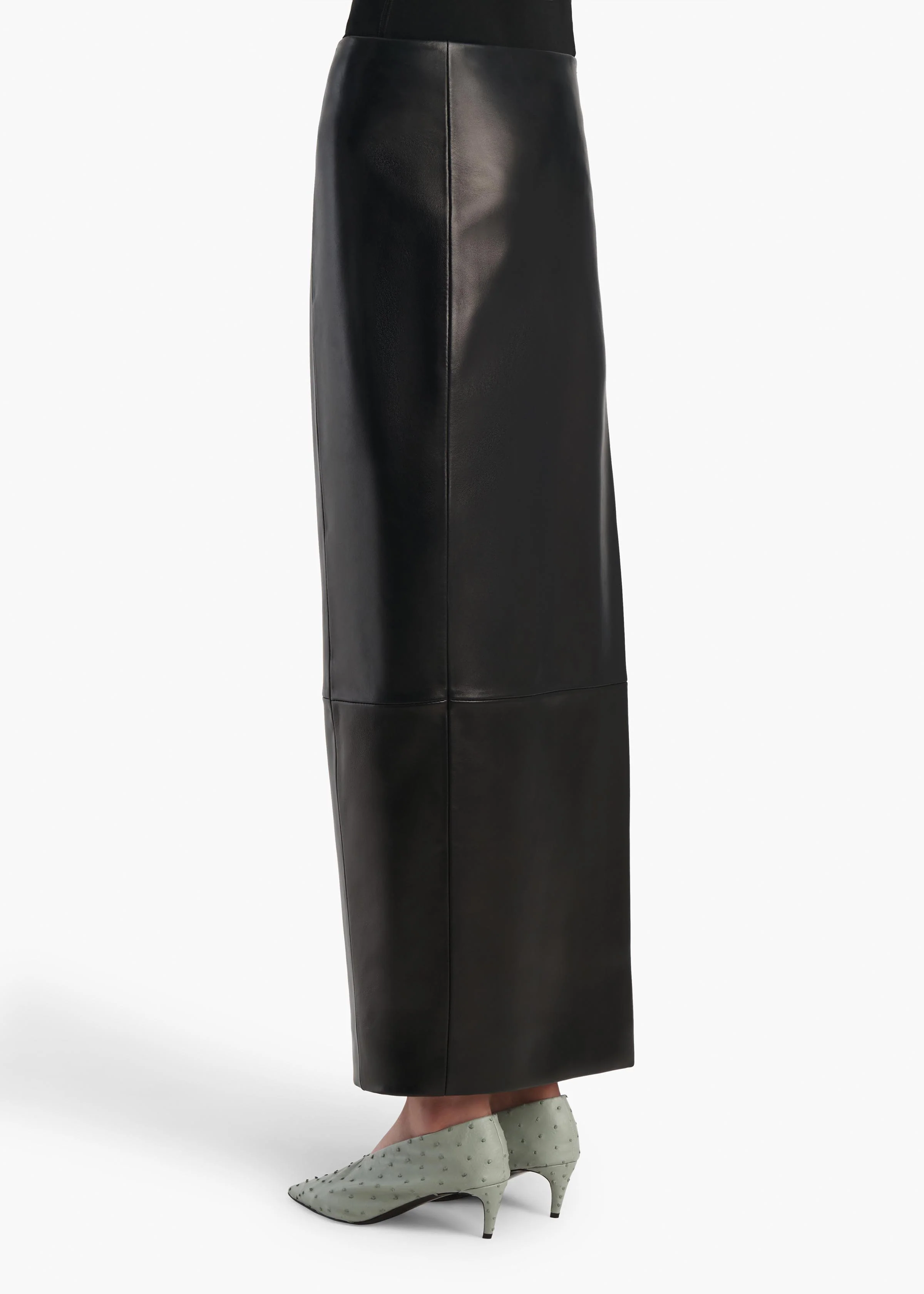 Lyle Skirt in Black Leather - Image 4