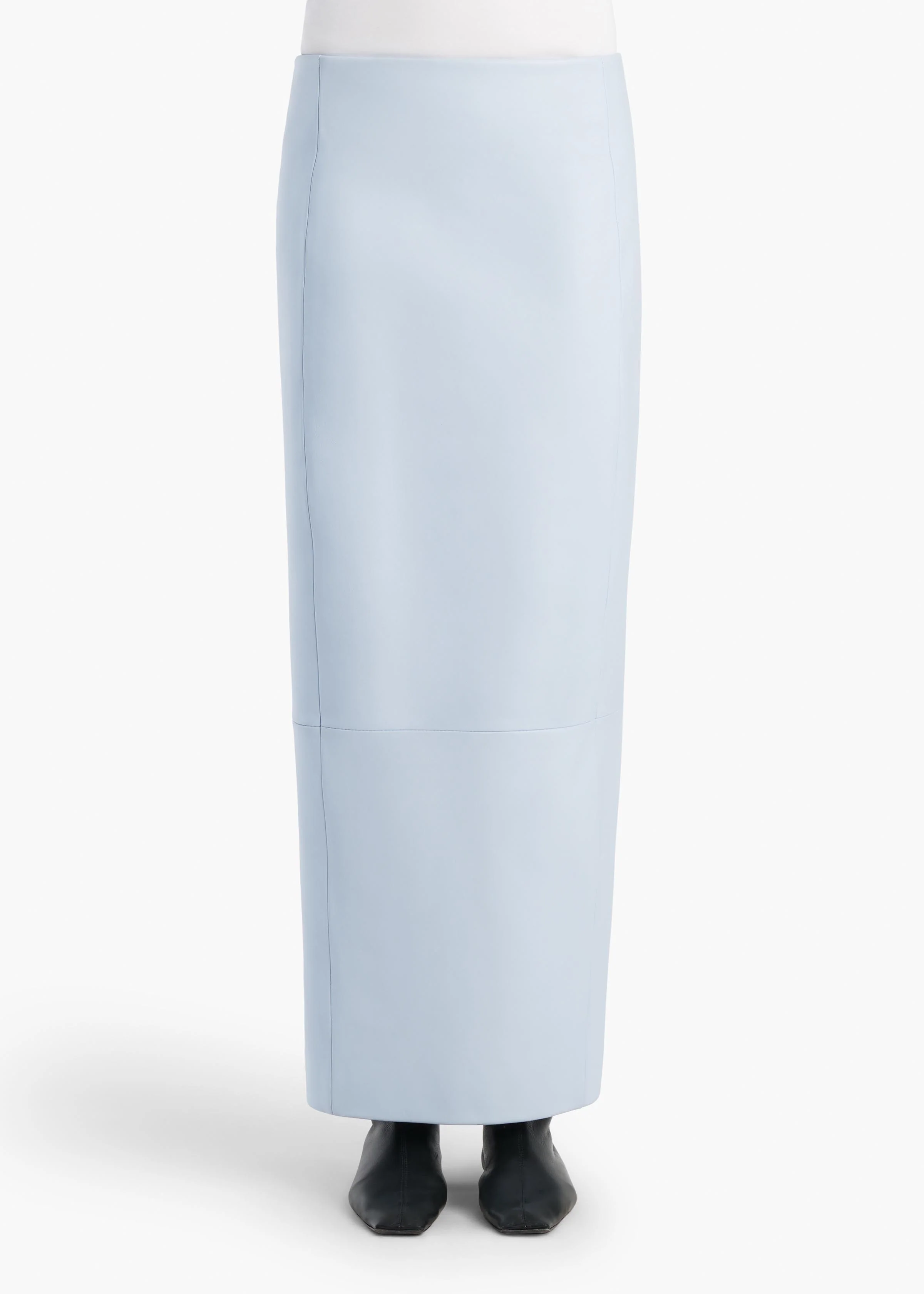 Lyle Skirt in Sky Blue Leather - Image 3