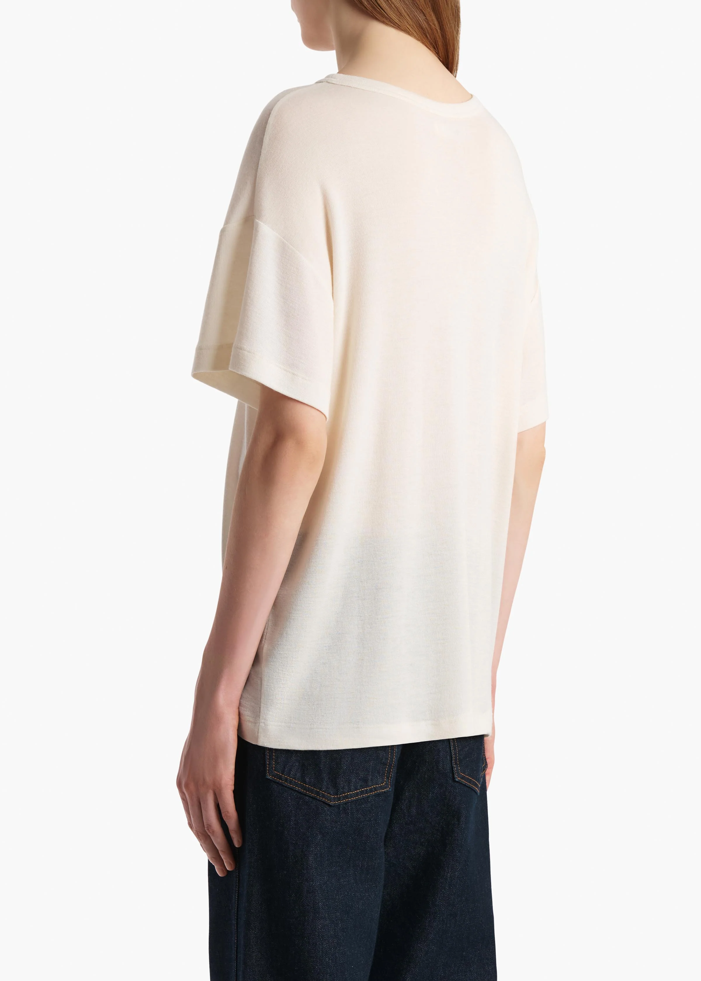 Maeve T-Shirt in Cream Silk Cashmere Jersey - Image 4
